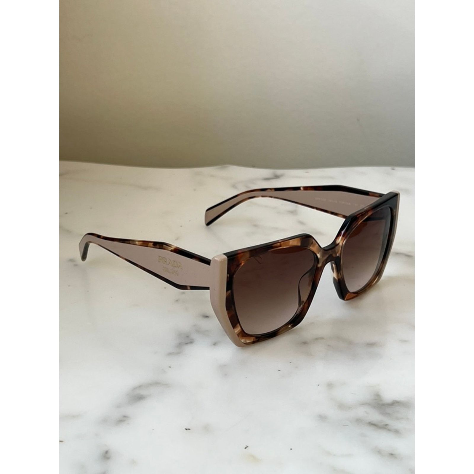Prada NEW Prada PR15WS Cat Eye Sunglasses in Tortoise Powder Size ONE SIZE - 6 Thumbnail