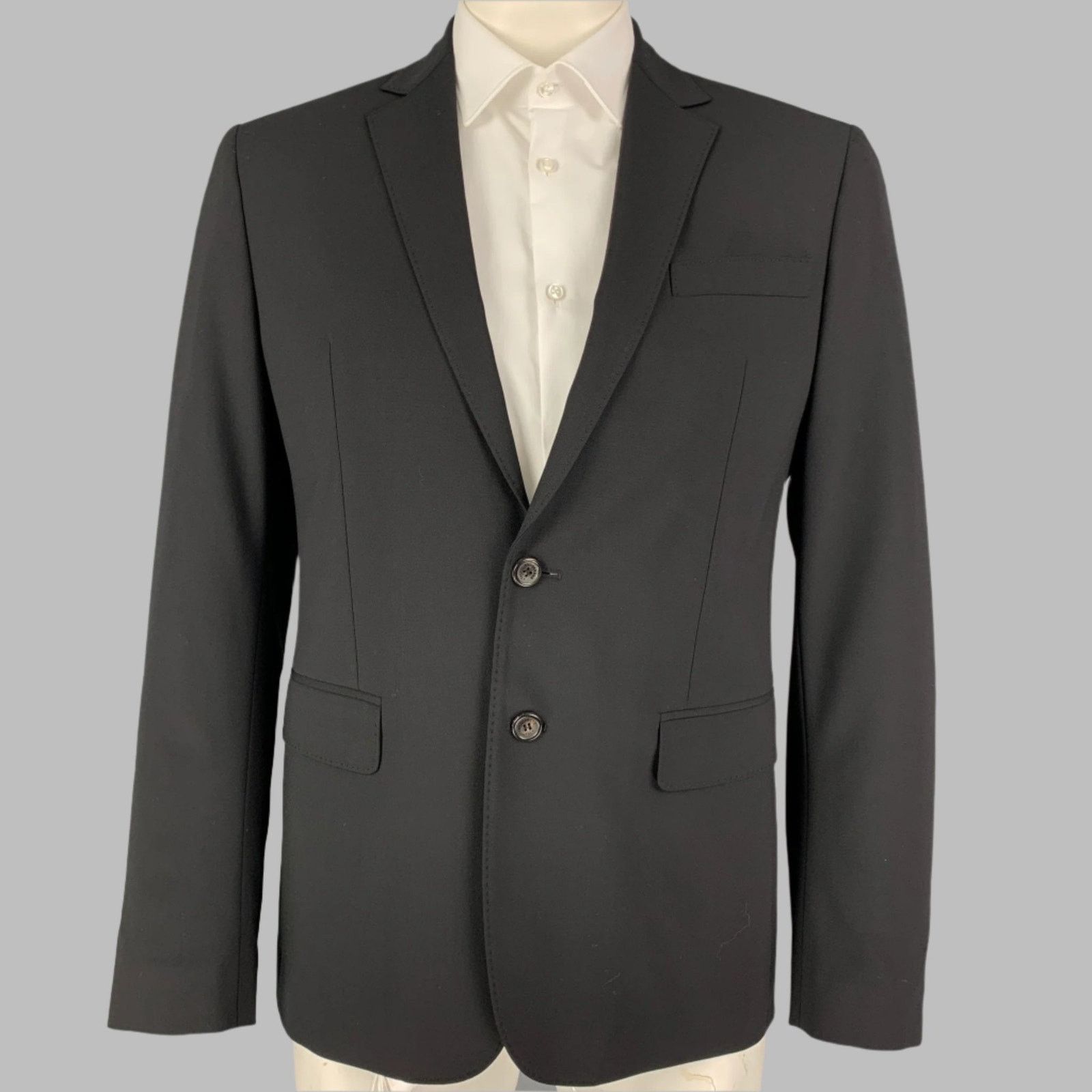 Dsquared2 DSQUARED2 Size 44 Black Wool Blend Notch Lapel Sport Coat Size 44R - 1 Thumbnail