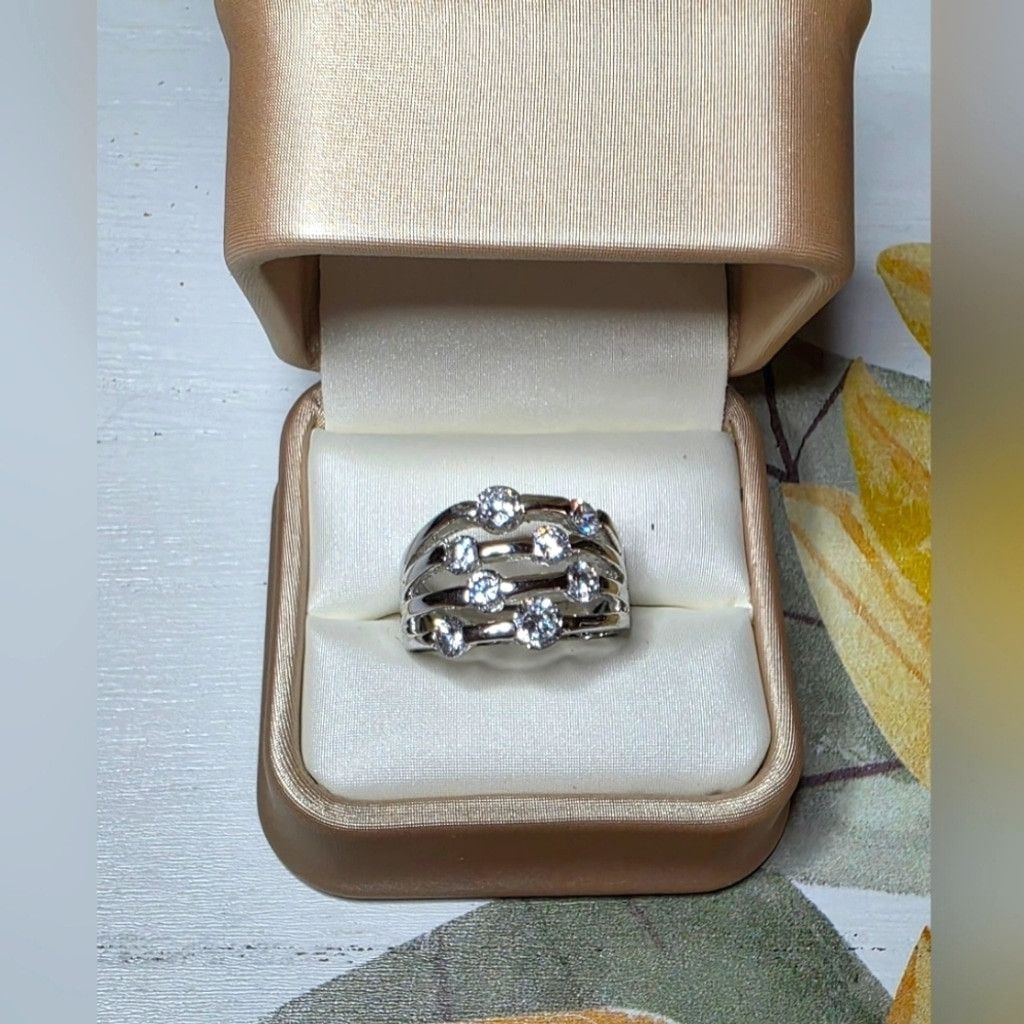 The Unbranded Brand Silver Tone Cubic Zirconia Wrap Ring Size ONE SIZE - 2 Thumbnail