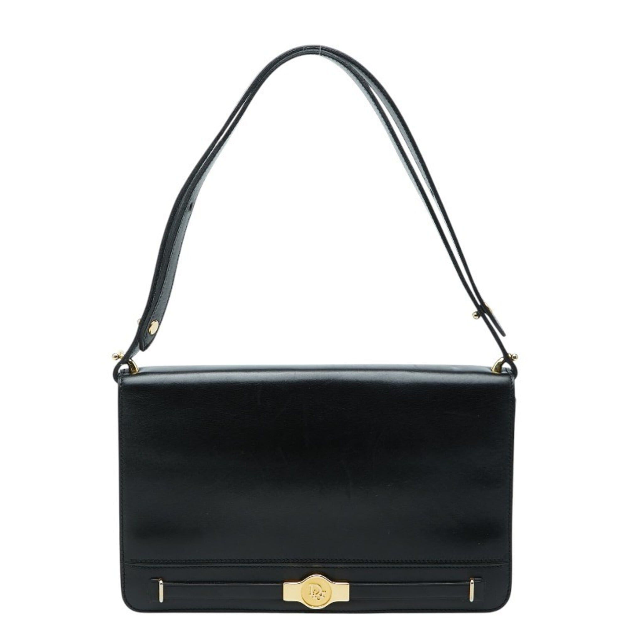 Dior Christian Dior Dior Logo One-Shoulder Bag, Black Leather, Women's Size ONE SIZE - 1 Thumbnail