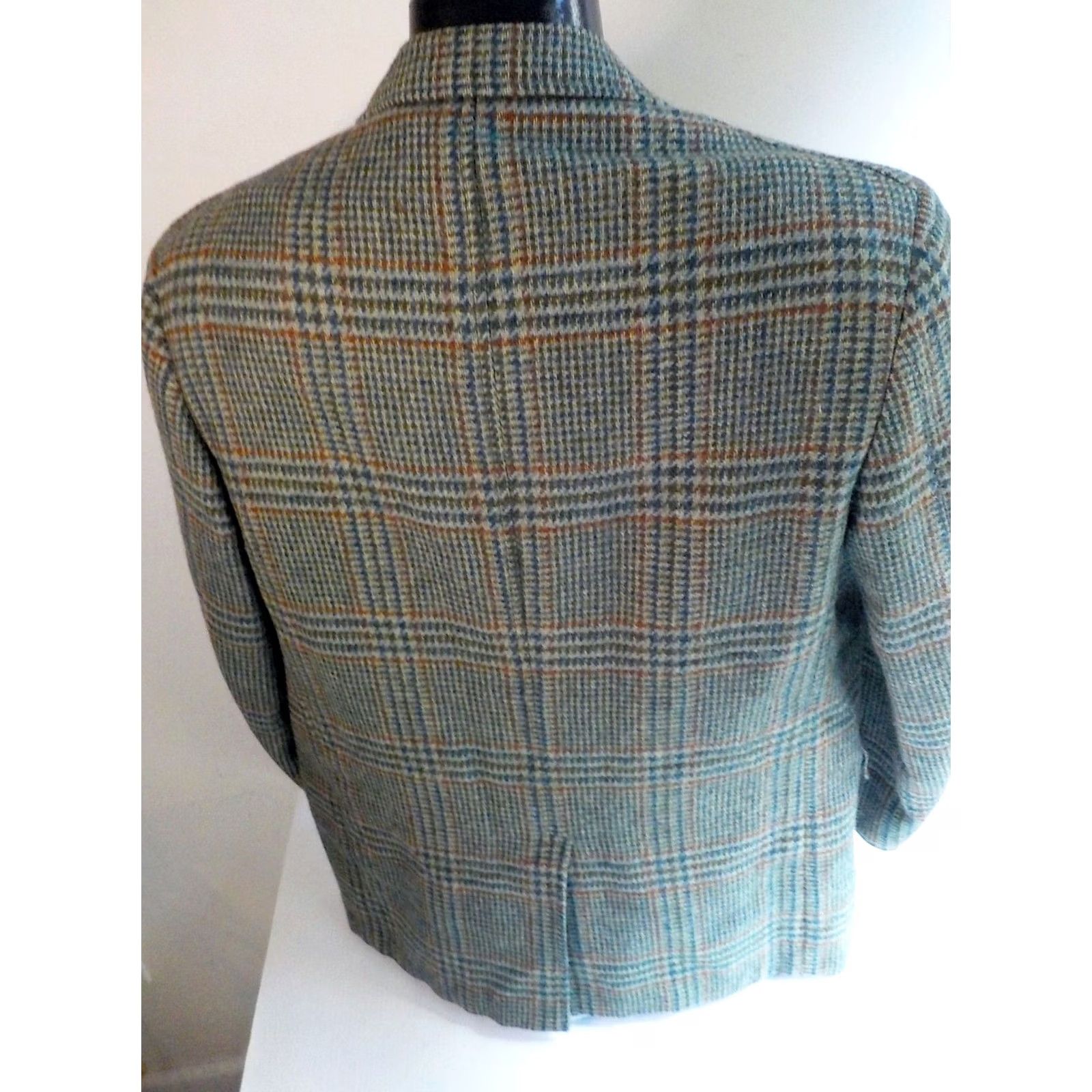 Vintage Criketeer for Strawbridge & Clothier 3 Button Plaid Blazer Wool Green 42R Mens Jacket Blazer Plaid Wool Green Mens 42R Size 42R - 4 Thumbnail