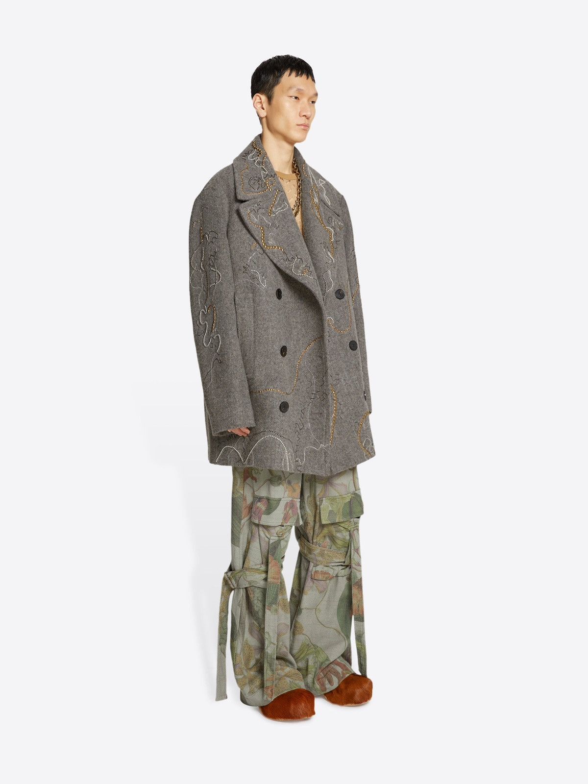 Dries Van Noten Dries Van Noten FW23 Raven Embellished Peacoat Size US M / EU 48-50 / 2 - 11 Thumbnail