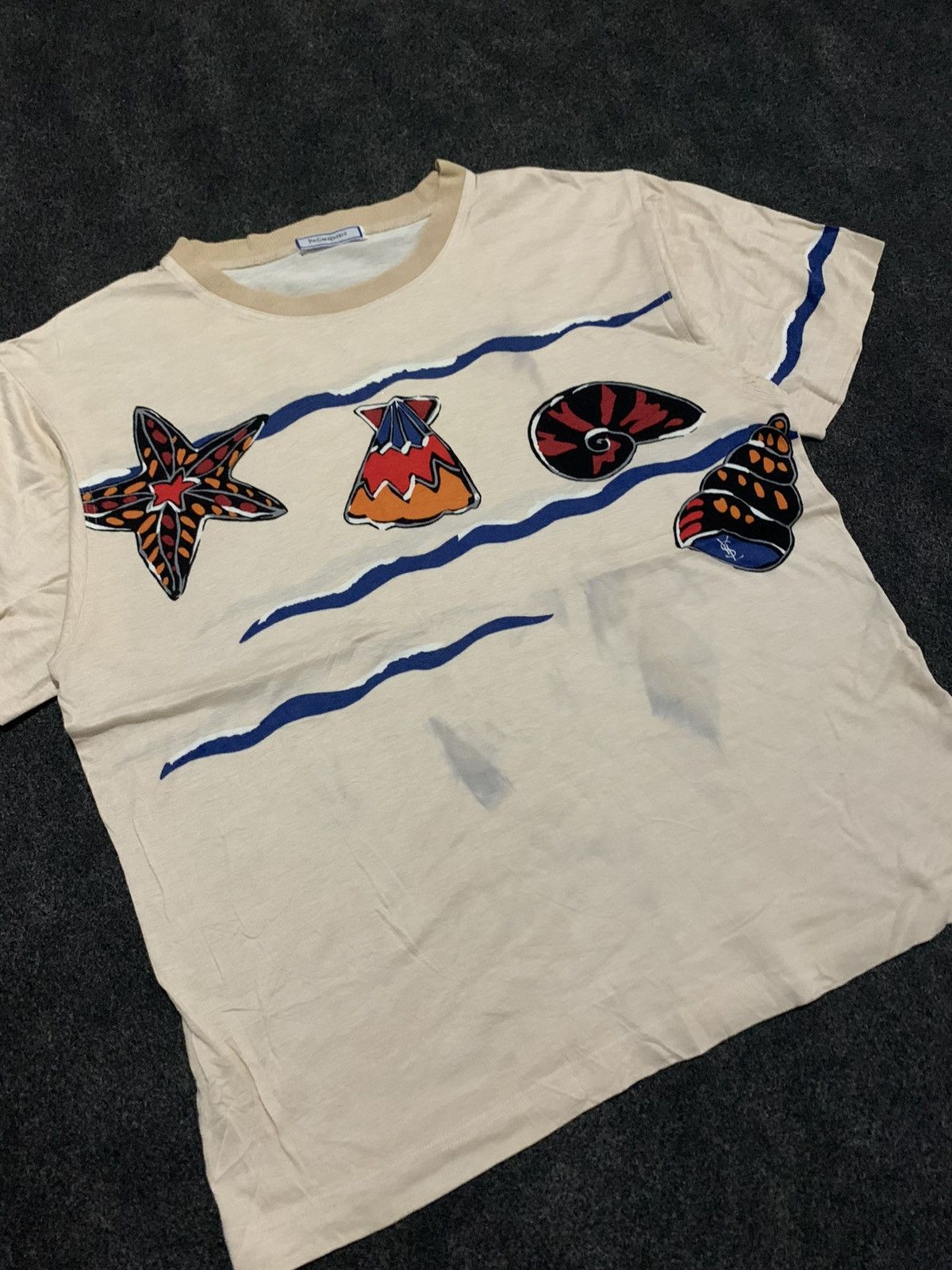 Yves Saint Laurent Vintage Yves Saint Laurent Sea Life/Seashell Print T-Shirt Size L / US 10 / IT 46 - 3 Thumbnail
