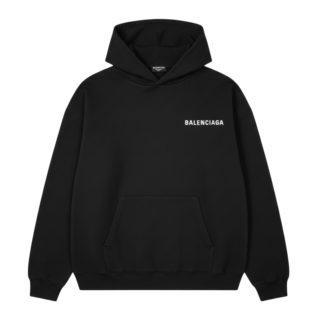 Balenciaga Balenciaga 'Double Sided Logo' Black Hoodie Size US XL / EU 56 / 4 - 1 Preview