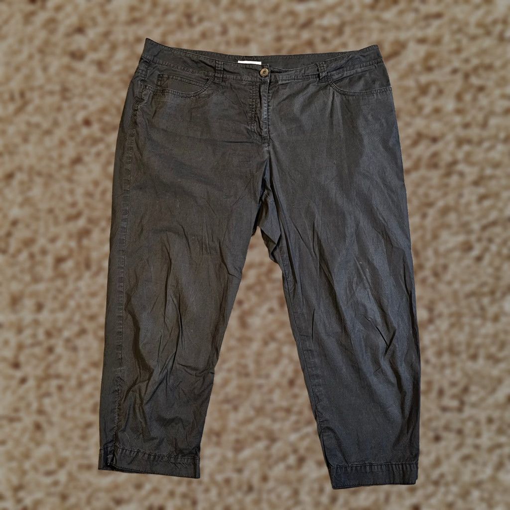 Eileen Fisher Eileen Fisher Pants Womens L Black Capri Zippered Stretch Casual Capris Size 36" / US 14 / IT 50 - 1 Thumbnail