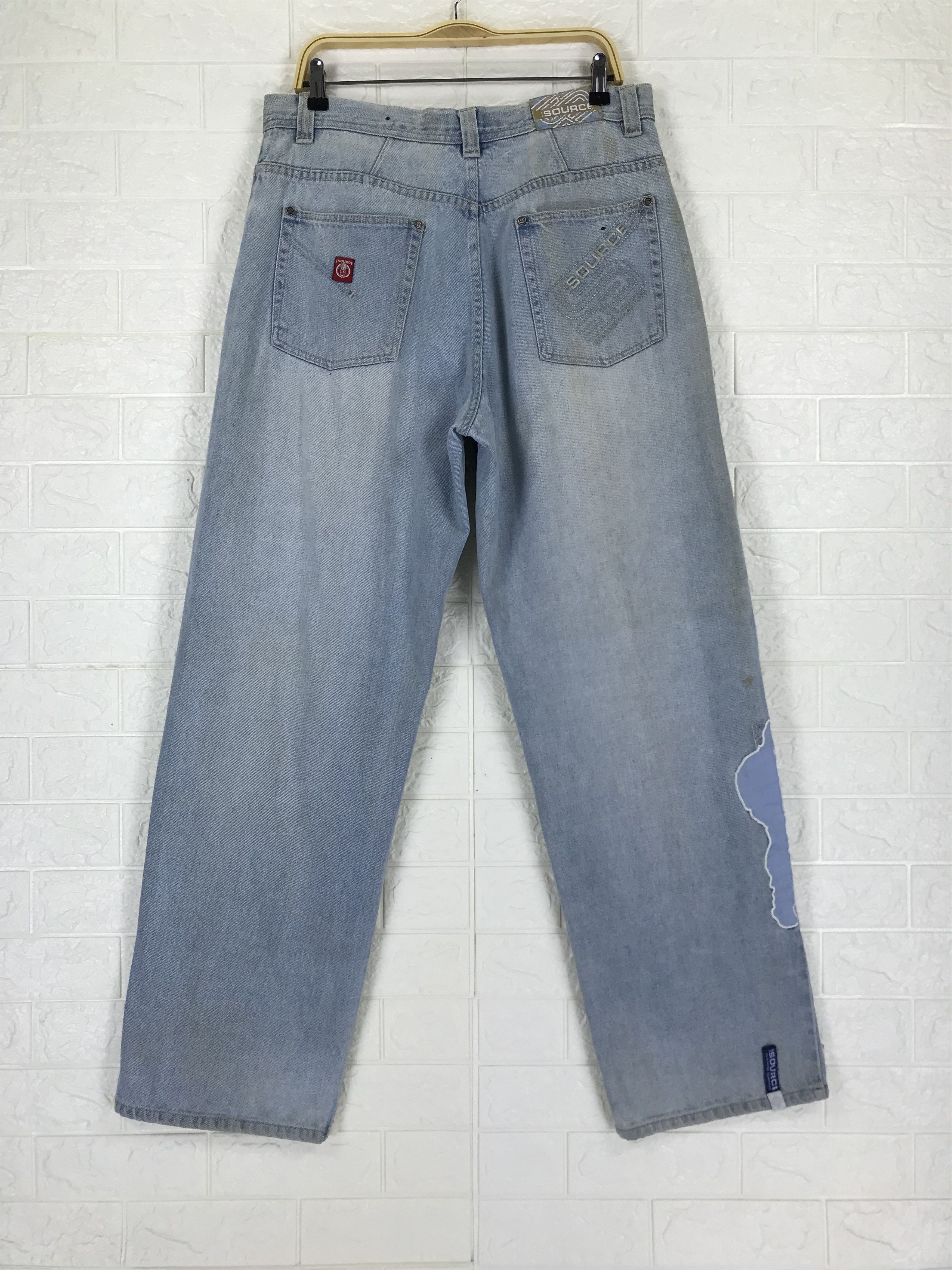 Japanese Brand Vintage Source DNM Patched Wide Baggy Jeans Size US 34 / EU 50 - 5 Thumbnail