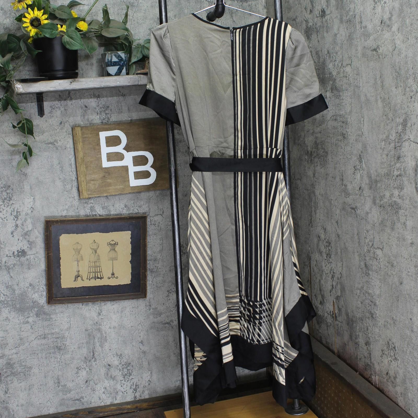 Karl Lagerfeld Karl Lagerfeld Printed Satin Midi Dress Soft Beige Brown 14 Size XL / US 12-14 / IT 48-50 - 2 Thumbnail