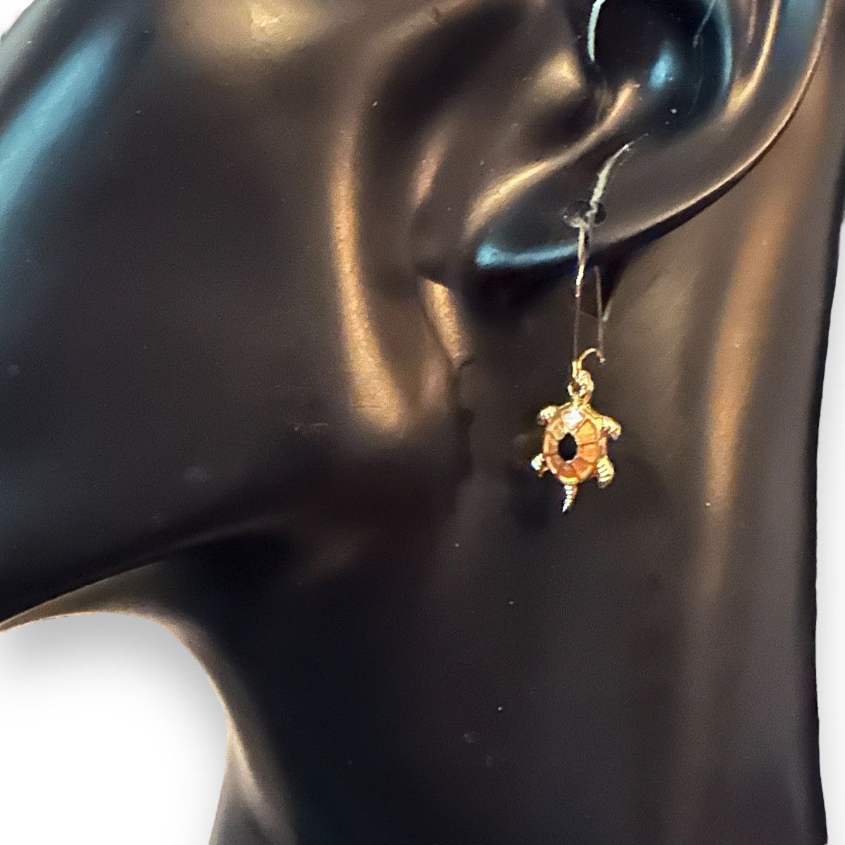 Other Gold enamel turtle dangle earrings Size ONE SIZE - 2 Thumbnail