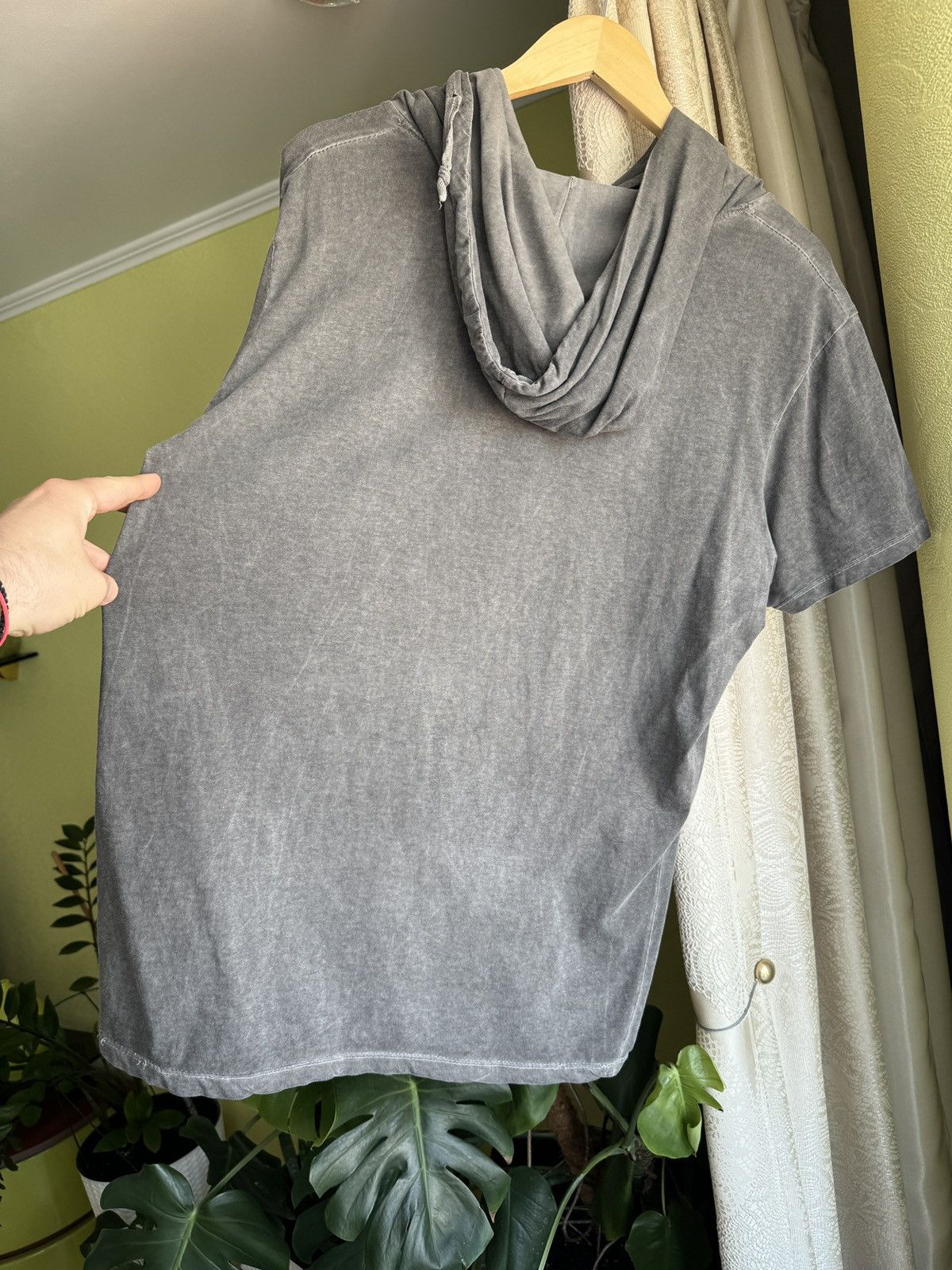Vintage Vintage Stonewash Grey Hooded T-Shirt Avantgarde Owens Style Size US M / EU 48-50 / 2 - 8 Thumbnail