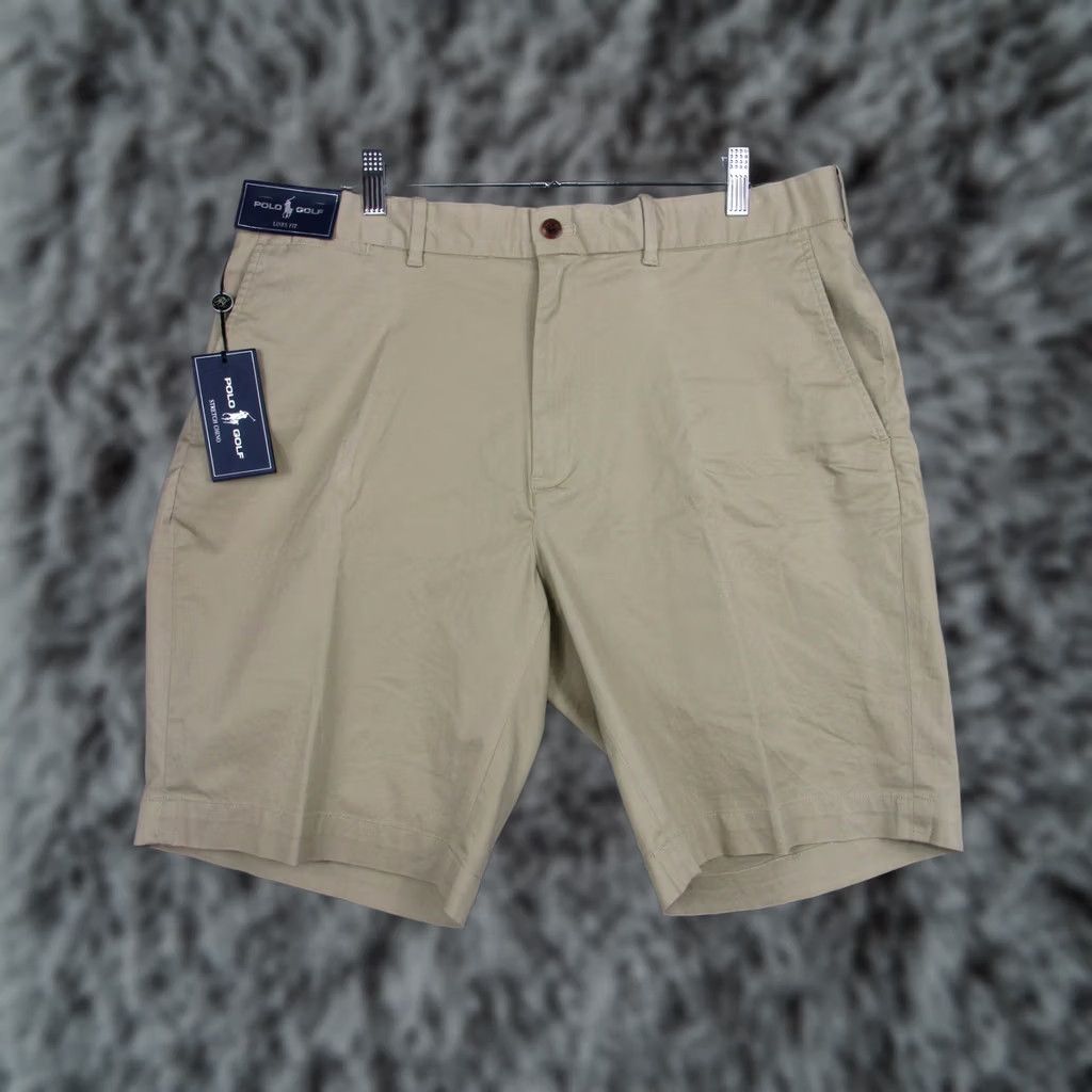 Vintage Polo Golf Shorts Mens 36 Beige Stretch Chino Flat Front Links Fit Golf 10 Inseam Flat Front Regular Mens Beige Polo Golf Shorts 36 Size US M / EU 48-50 / 2 - 1 Thumbnail