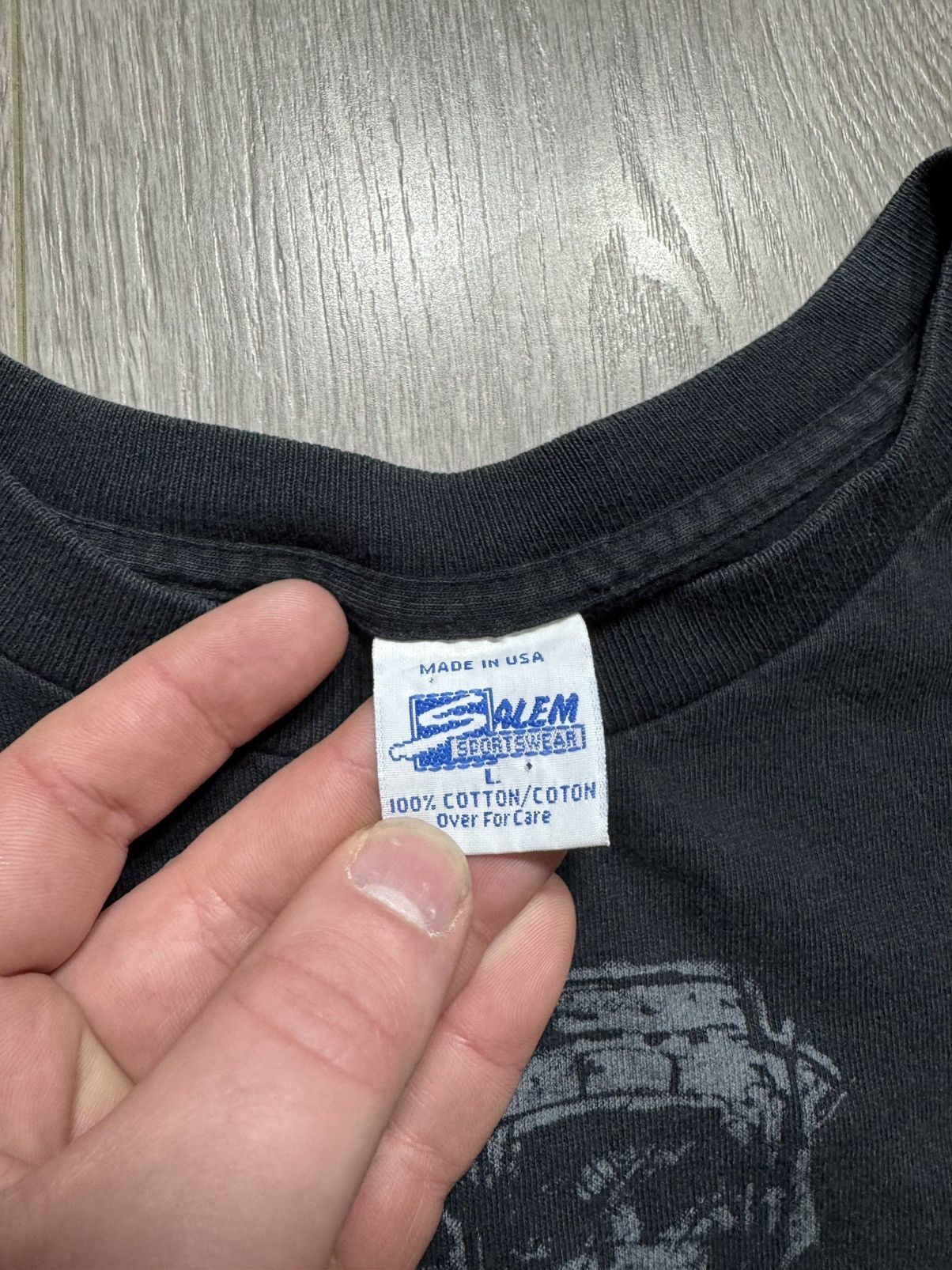 NHL × Salem Sportswear × Vintage Vintage San Jose Sharks Bulletin Athletic All Over Print Tee Size US L / EU 52-54 / 3 - 7 Thumbnail