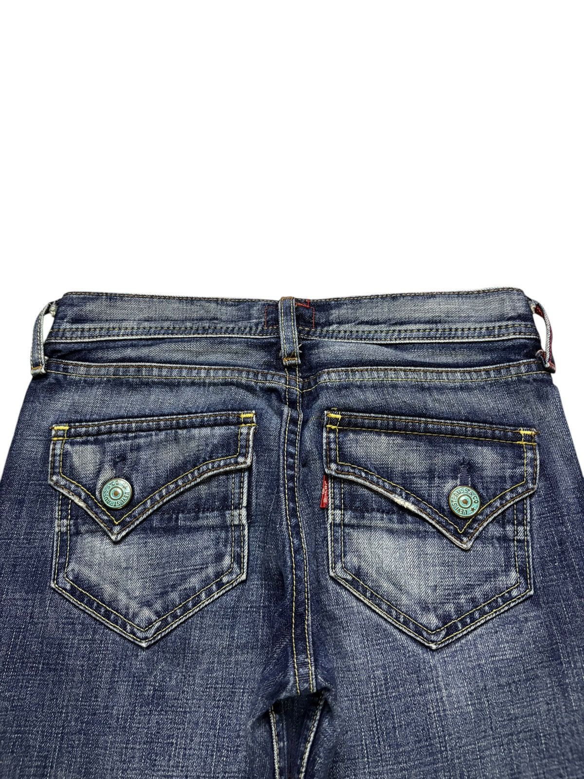 LVC × Levi's × Levi's Vintage Clothing Vintage Levis Reskoop Faded Wash Distressed Rip Flare Jeans Size 26" / US 2 / IT 38 - 8 Thumbnail