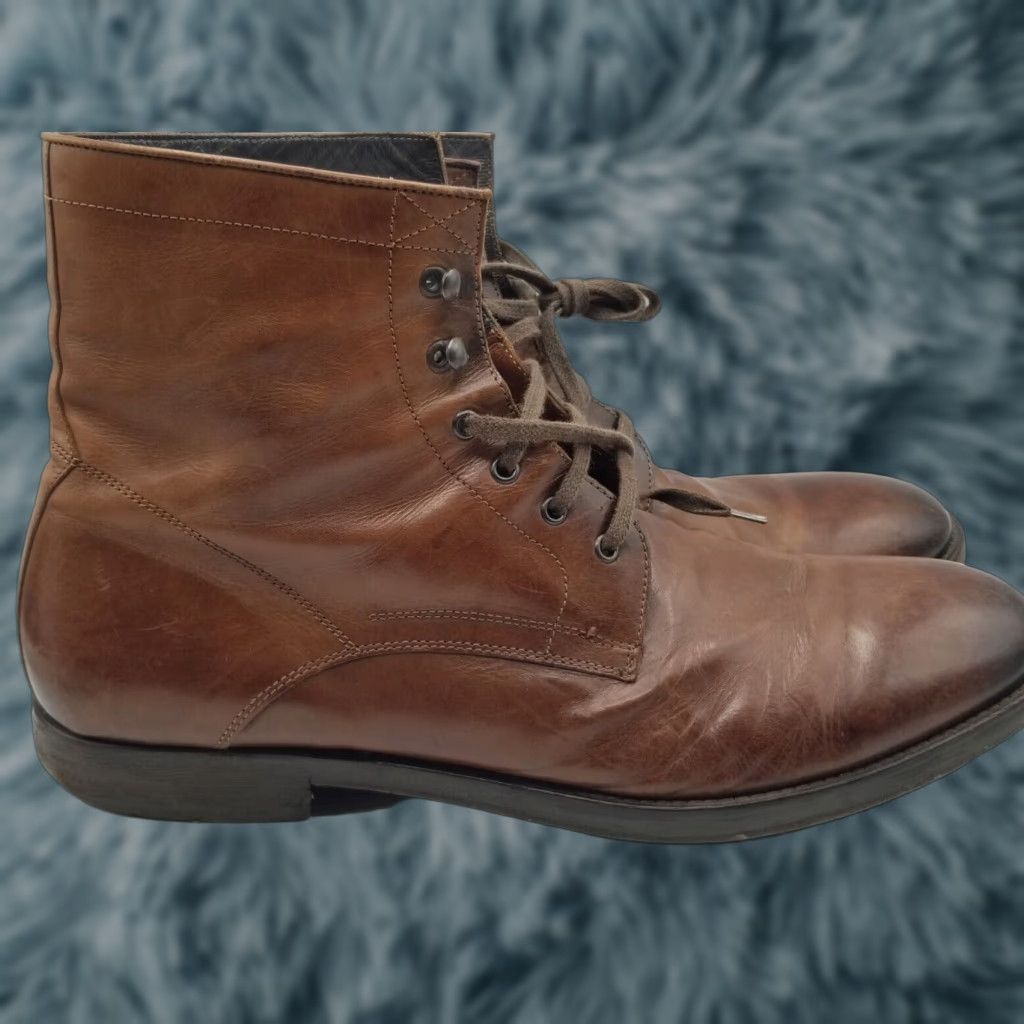 Vintage To Boot New York Adam Derrick brown leather lace up boots Made in taly Size 13 Boots Mens Brown Leather Chukka Lace Up Comfort Cushioned Lined 13 Mens Size US 13 / EU 46 - 1 Thumbnail