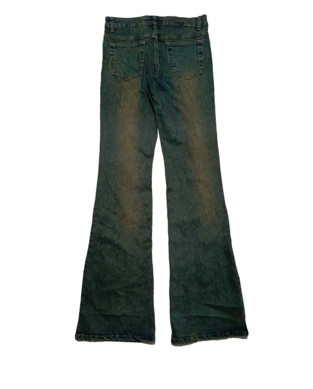 Vintage 2000's Flare Wide Rusty Denim flowers bootcut G.JON Size 28" / US 6 / IT 42 - 2 Thumbnail
