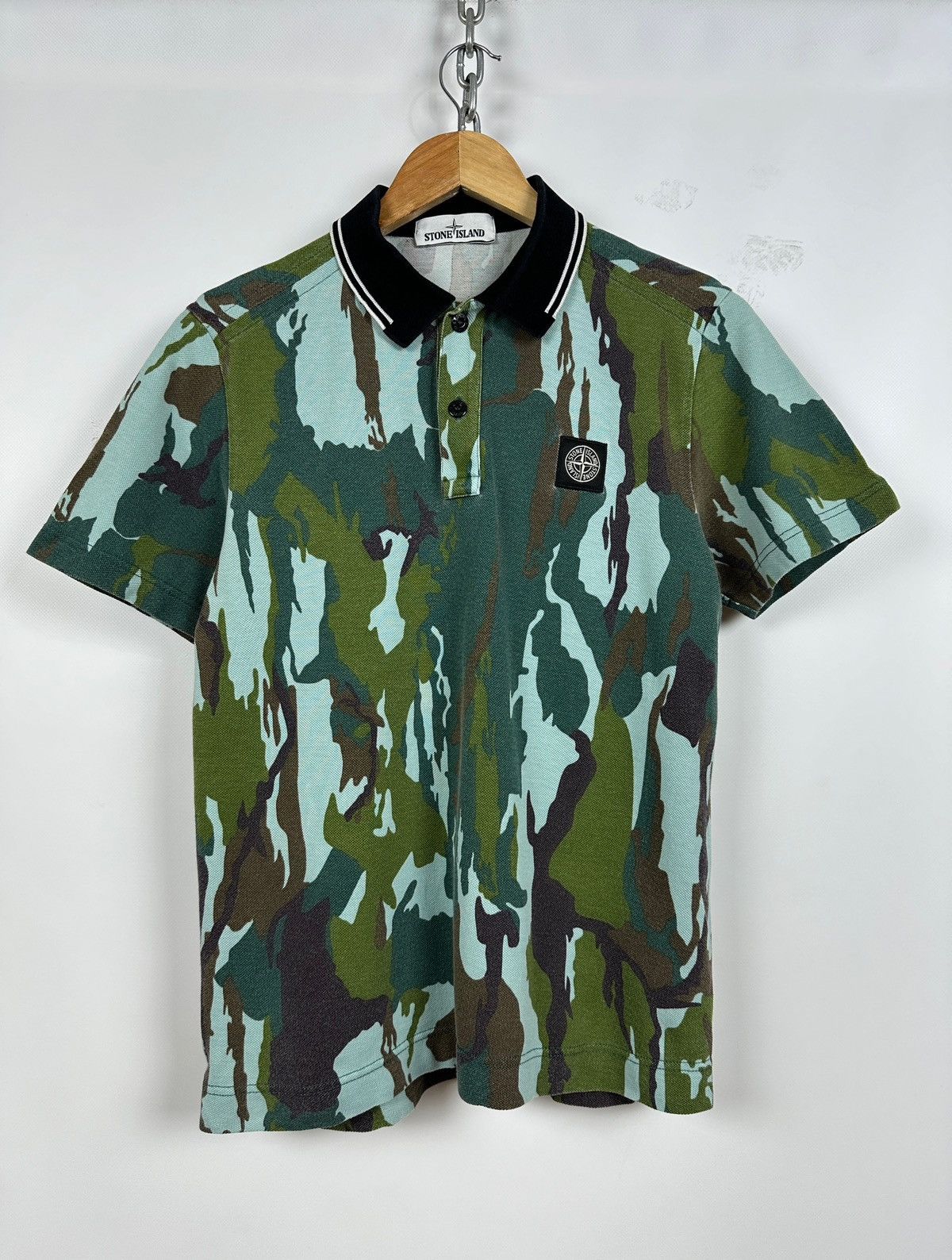 Stone Island Vintage Stone Island Camouflage Polo T-Shirt Size US S / EU 44-46 / 1 - 1 Thumbnail