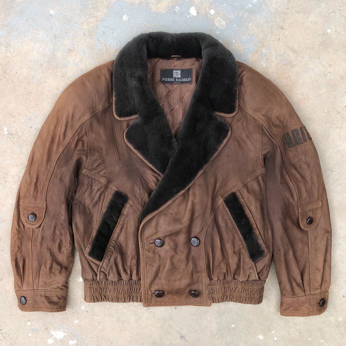 Pierre Balmain VTG Pierre Balmain Paris Leather Fur Collar Bomber Jacket Size US L / EU 52-54 / 3 - 2 Thumbnail
