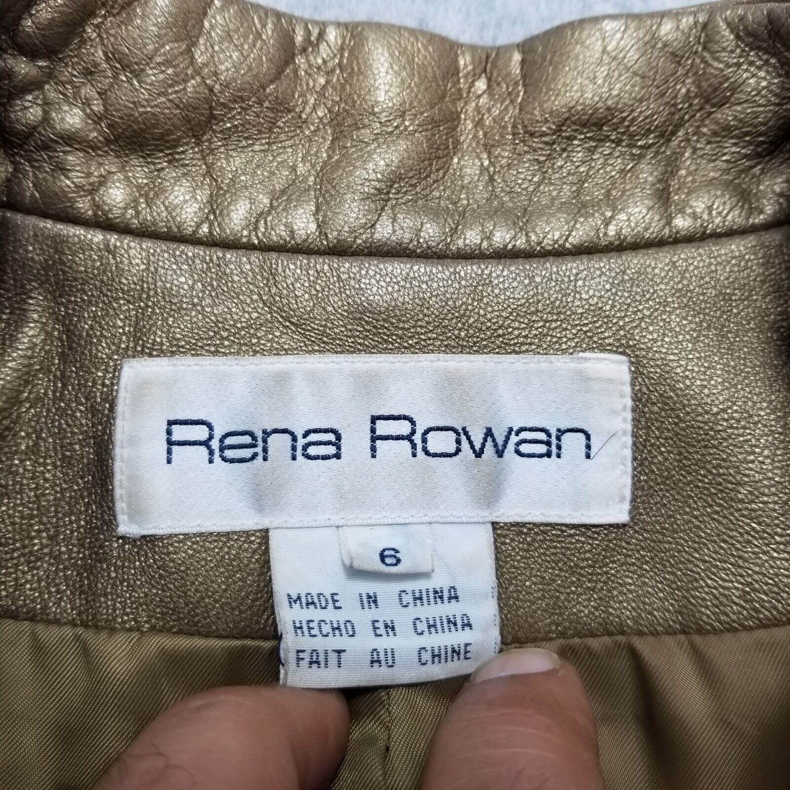 Other Rena Rowan Leather Jacket Womens 6 Long Sleeve Full Zip Size M / US 6-8 / IT 42-44 - 2 Thumbnail