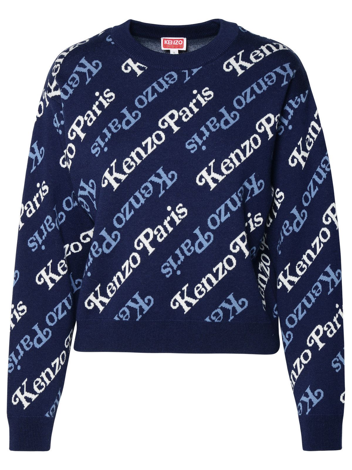 image of Kenzo 'Kenzo By Verdy' Sweater In Navy Wool Blend in Blue, Women's (Size Small)