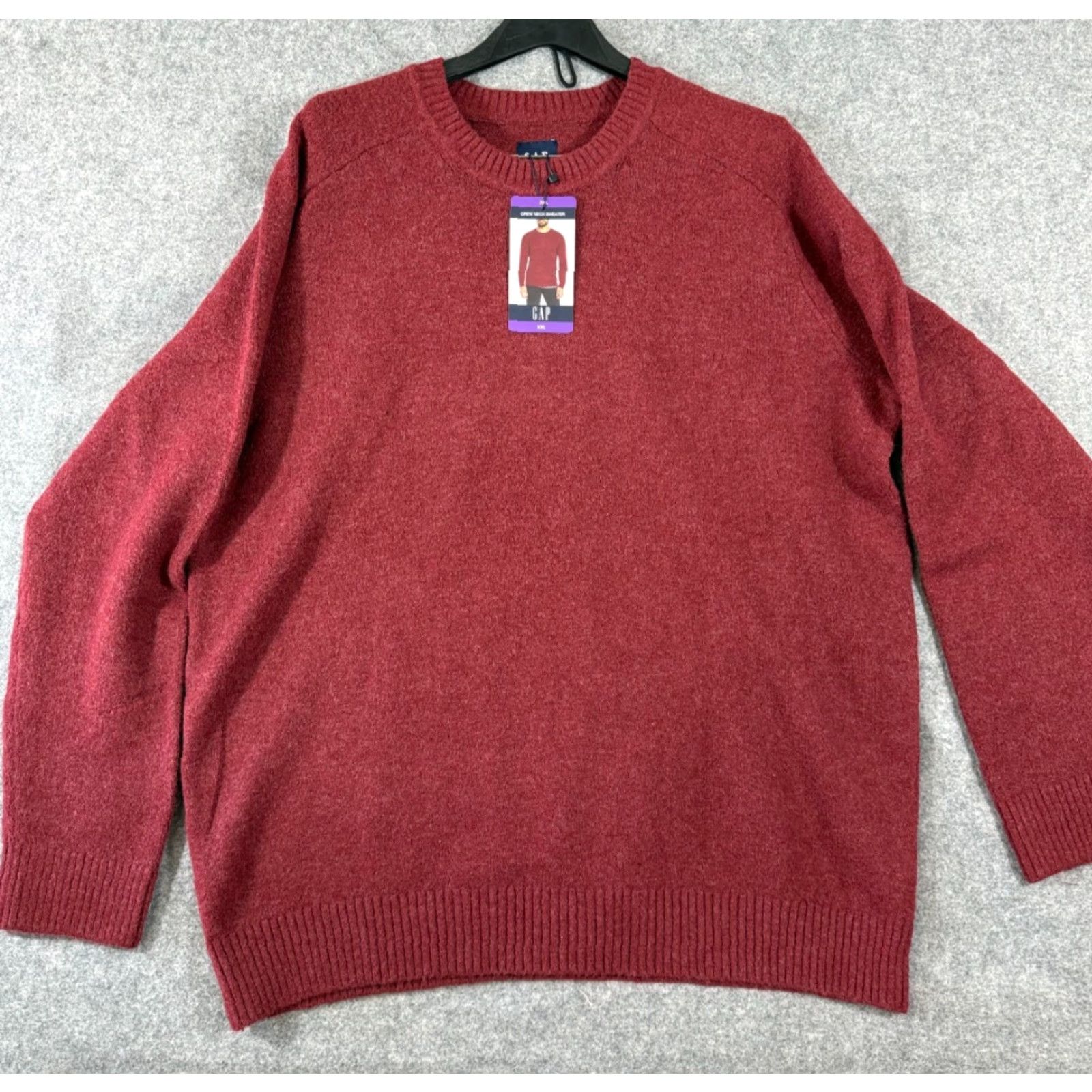 Gap Gap Sweater Mens 2XL Red Wool Blend Stretch Crew Neck Raglan Sleeve NWT Size US XXL / EU 58 / 5 - 2 Thumbnail