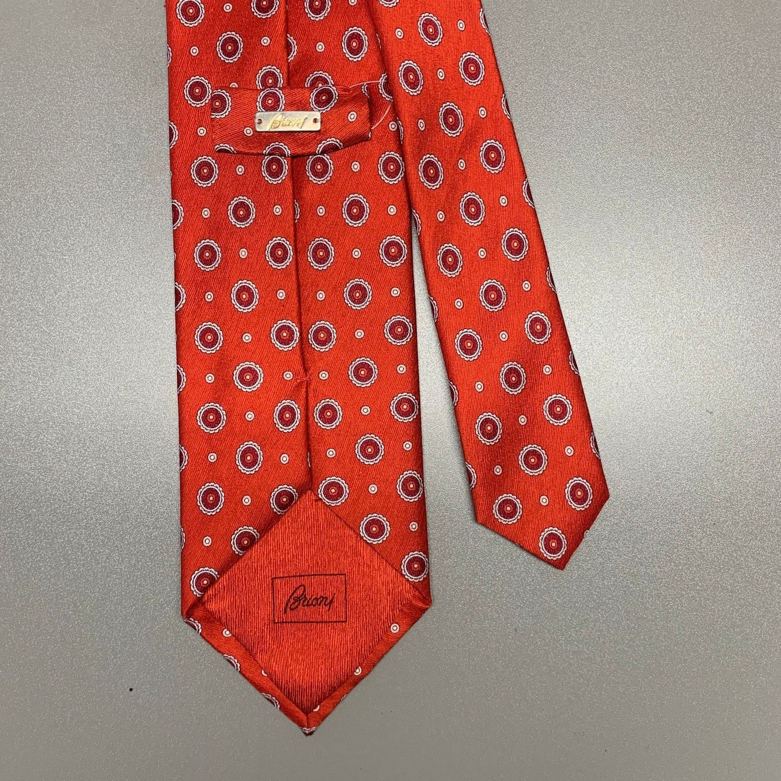 Brioni BRIONI Red White Floral Silk Tie Size ONE SIZE - 2 Thumbnail