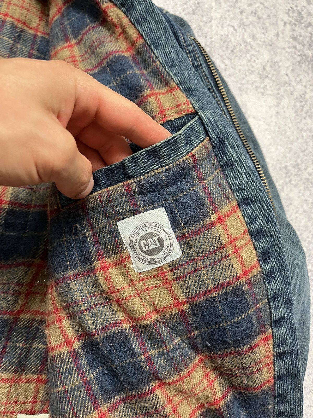 Caterpillar Vintage 90’s Cat Active Plaid Work Jacket Denim Caterpillar Size US S / EU 44-46 / 1 - 10 Thumbnail