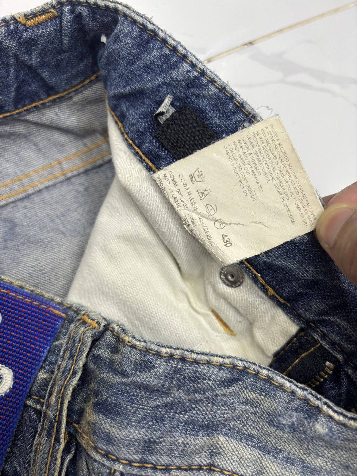 Dsquared2 Dsquared2 Bagno Straight Leg Fit Distressed Denim Jeans Size 28" / US 6 / IT 42 - 12 Thumbnail