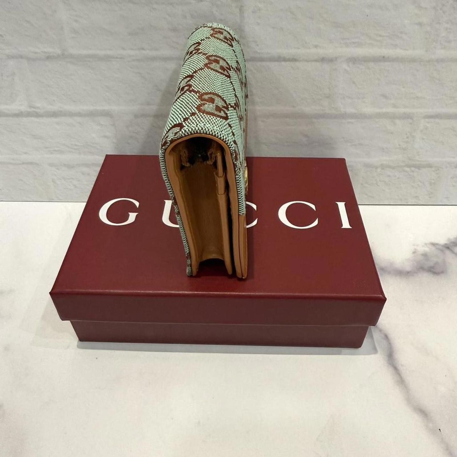 Gucci Gucci green and brown small wallet Size ONE SIZE - 4 Thumbnail