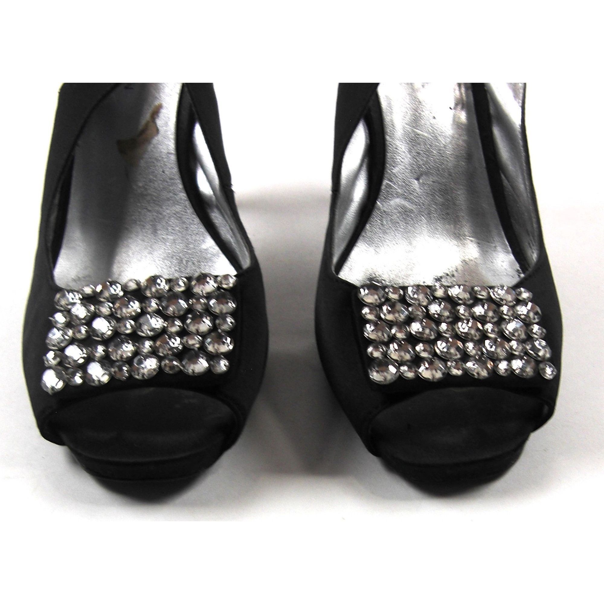 Anne Klein Anne Klein Rhinestone Embellished Satin High Heel Dress Pump Size US 7 / IT 37 - 6 Thumbnail