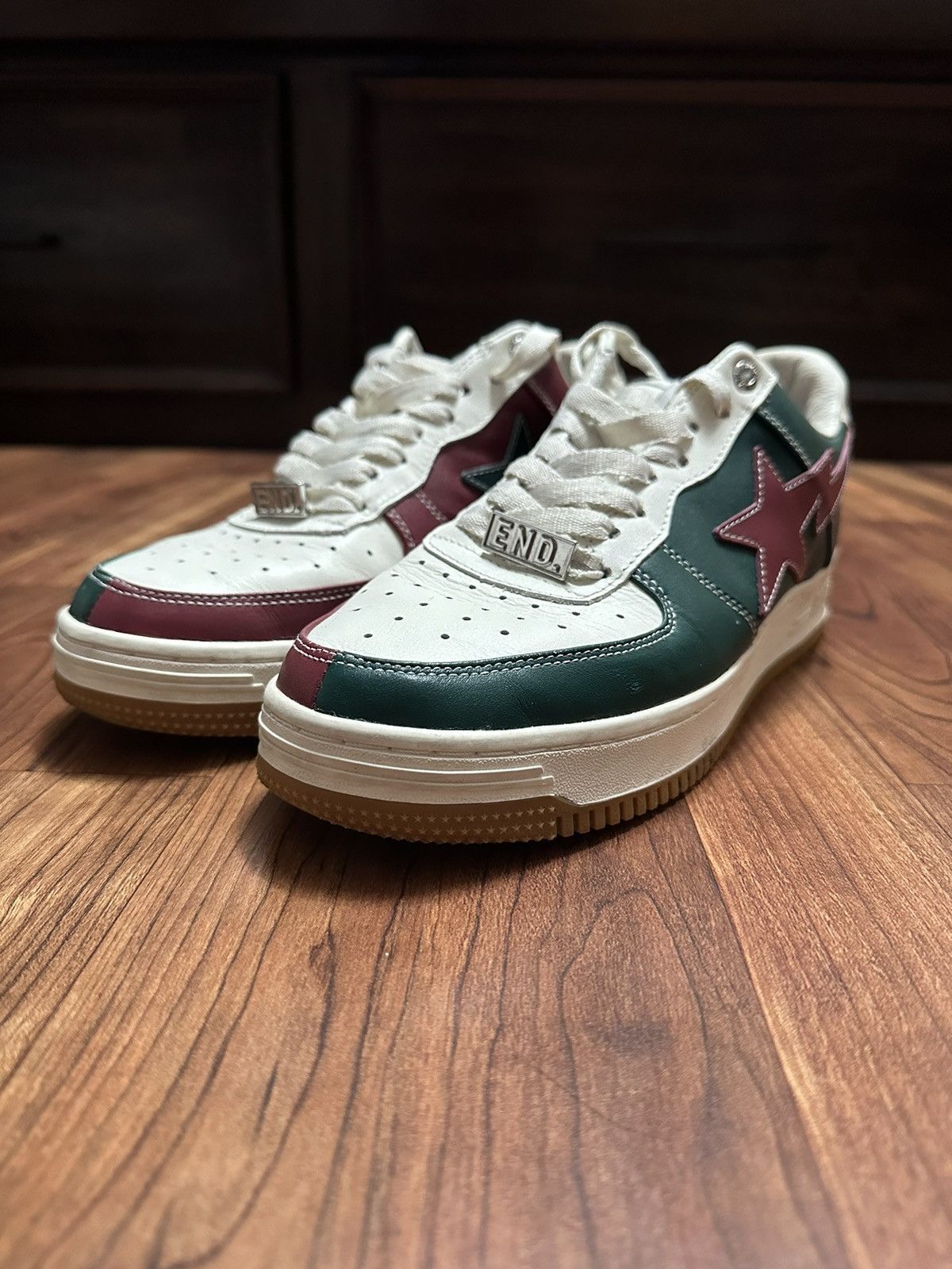 A BATHING APE☆【 BAPE X END. 】BAPE STA A Bathing APE Men's x END. 'Bowling' Bape Sta White / Green