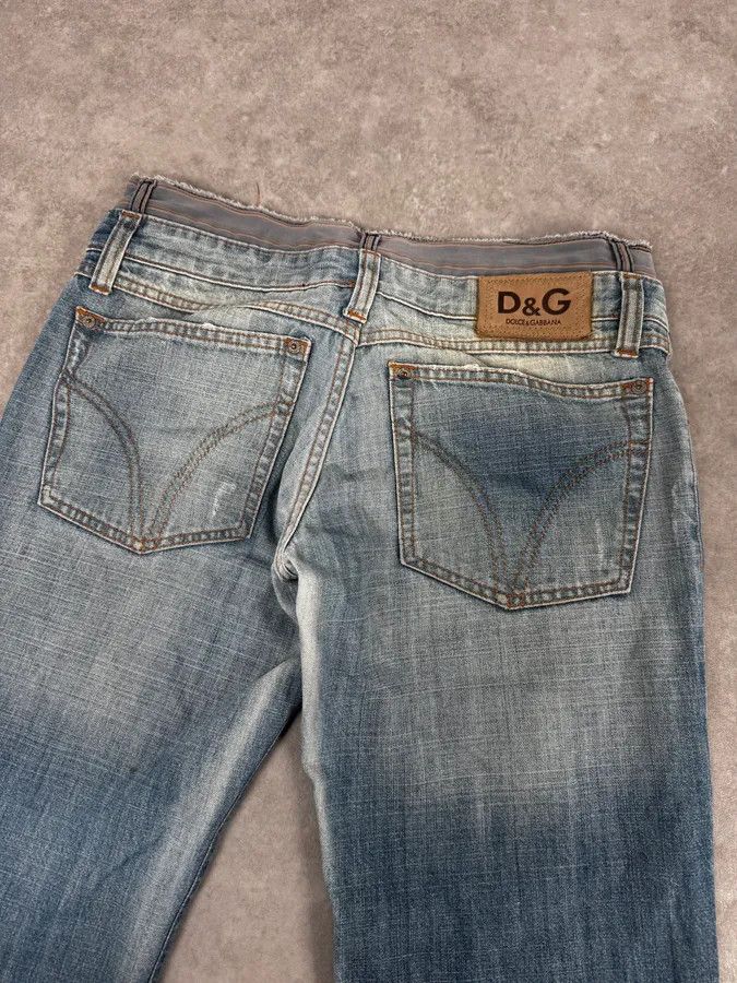 Dolce & Gabbana AW2003 Dolce & Gabbana Light Blue Distressed Double Waisted Jeans Size US 32 / EU 48 - 7 Thumbnail