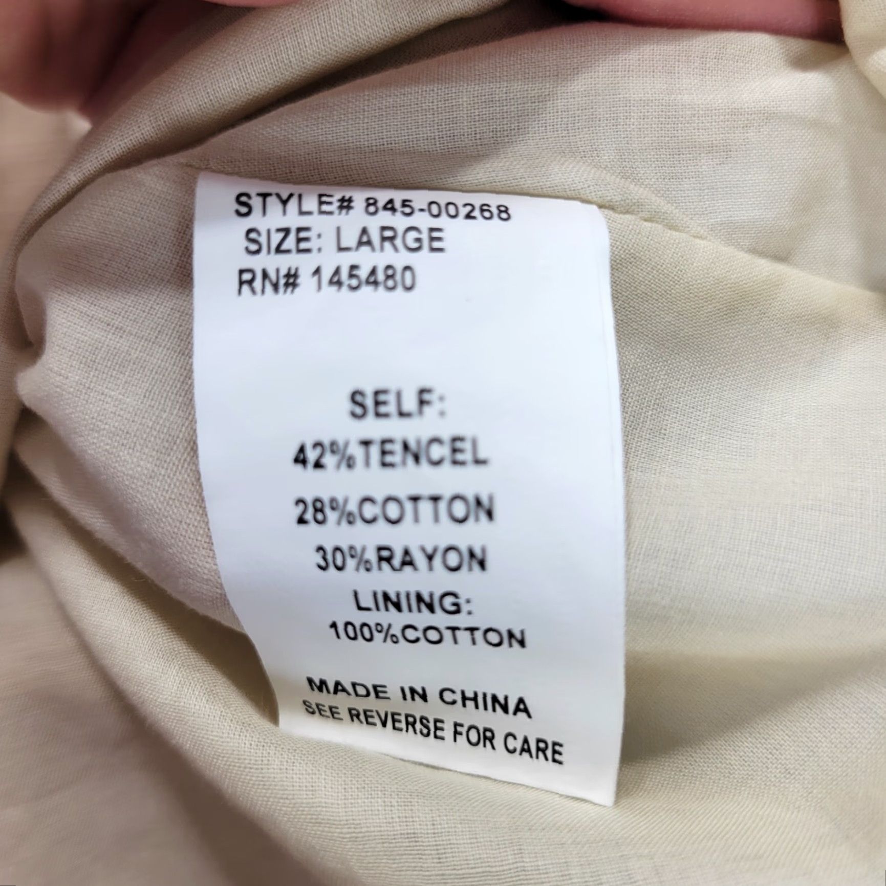 Vintage VINTAGE Mo:Vint Womens Long Sleeve Dress L Beige Back Zip Tencel Cotton Blend New Dress Fit & Flare Knee Length Womens Size L / US 10 / IT 46 - 8 Thumbnail