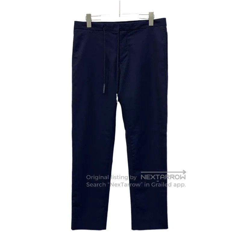 Maison Margiela Maison Margiela Dark blue sheep wool drawstring casual tro Size US 30 / EU 46 - 1 Thumbnail