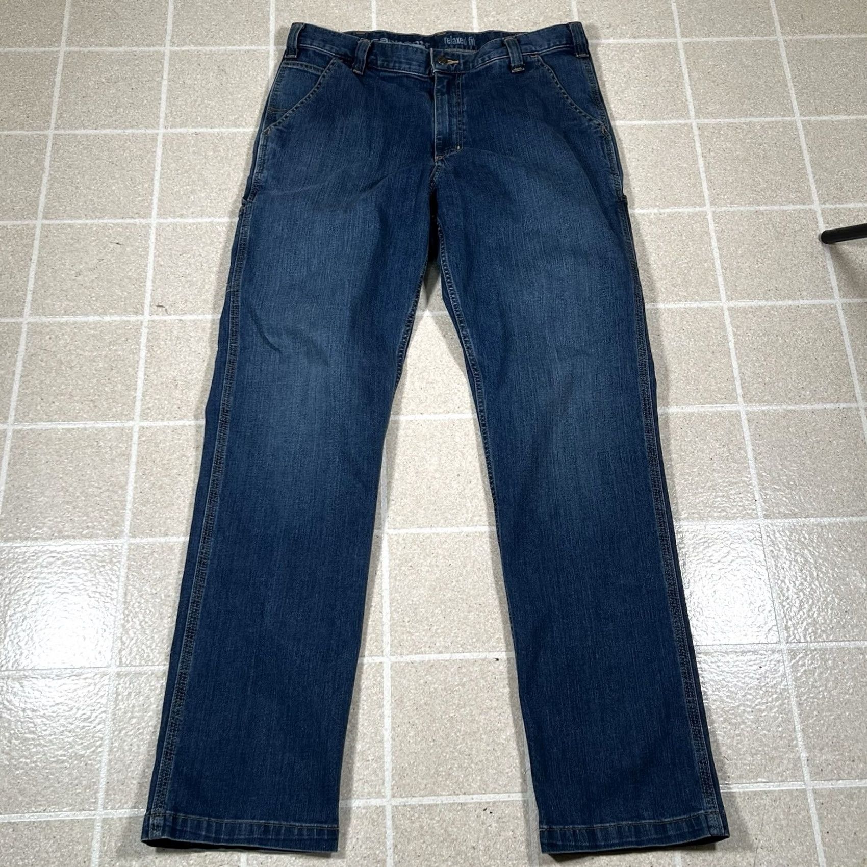 Carhartt Carhartt Jeans Mens 36x34 Relaxed Fit Carpenter Work Blue Size US 36 / EU 52 - 4 Thumbnail