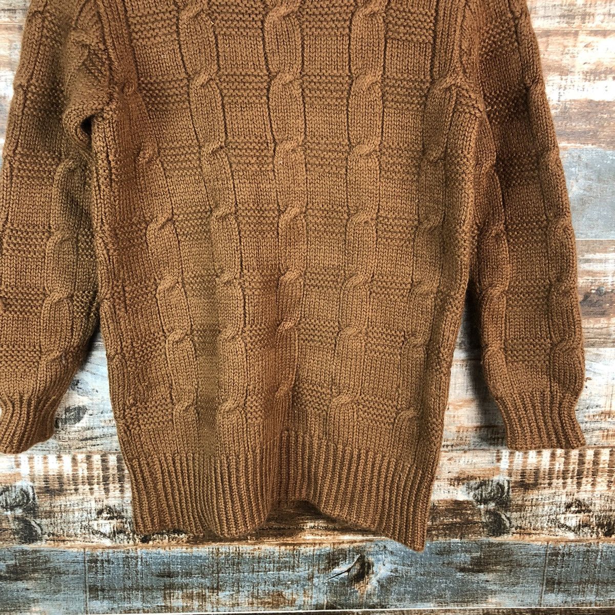 Homespun Knitwear × Japanese Brand Japan vintage Brown cable Knitwear sweatshirt #A1815 Size XS / US 0-2 / IT 36-38 - 6 Thumbnail