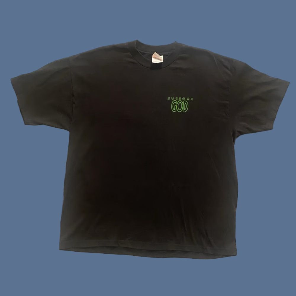 Hanes VINTAGE Hanes T-Shirt Men XL Black Heavyweight Crew Neck Short Sleeve Graphic Print Jesus Tee 90s World Size US XL / EU 56 / 4 - 1 Thumbnail