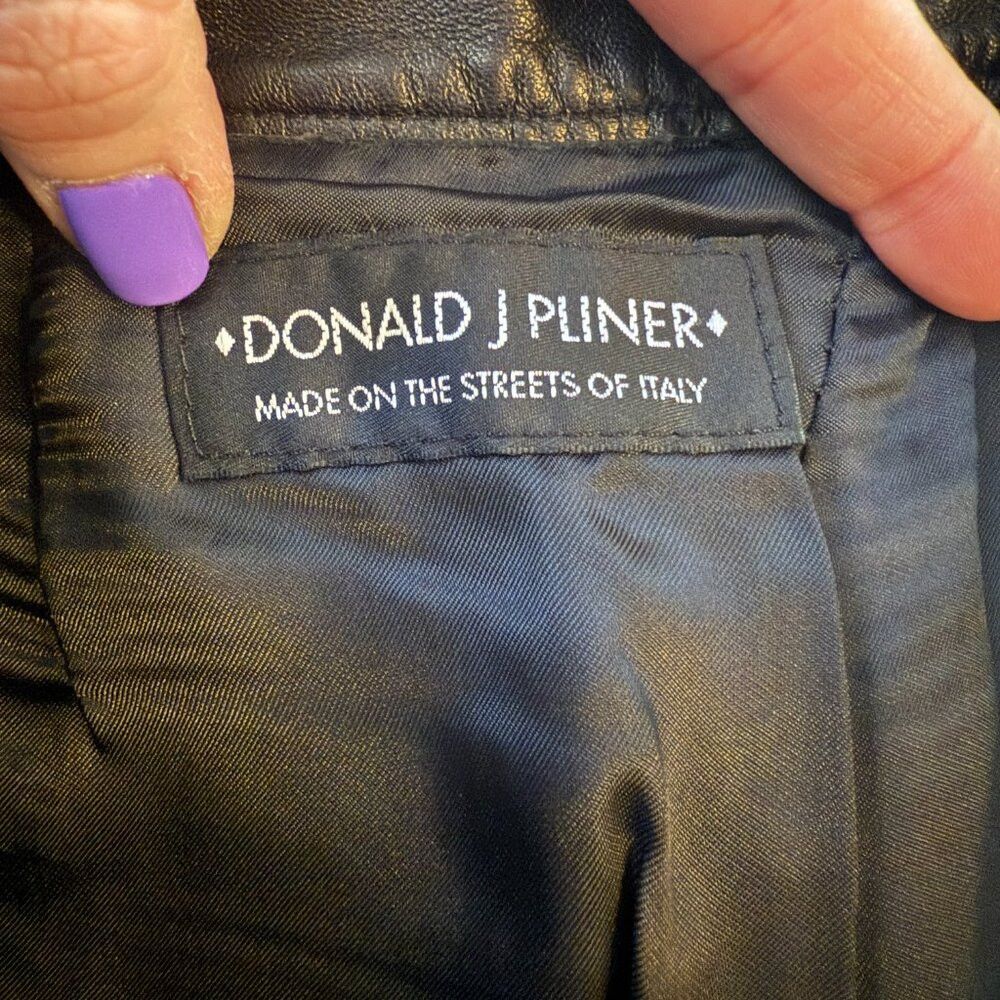 Donald Pliner Donald J Pliner Black Real Leather High Rise Ankle Zip Pant Size 27" / US 4 / IT 40 - 7 Thumbnail