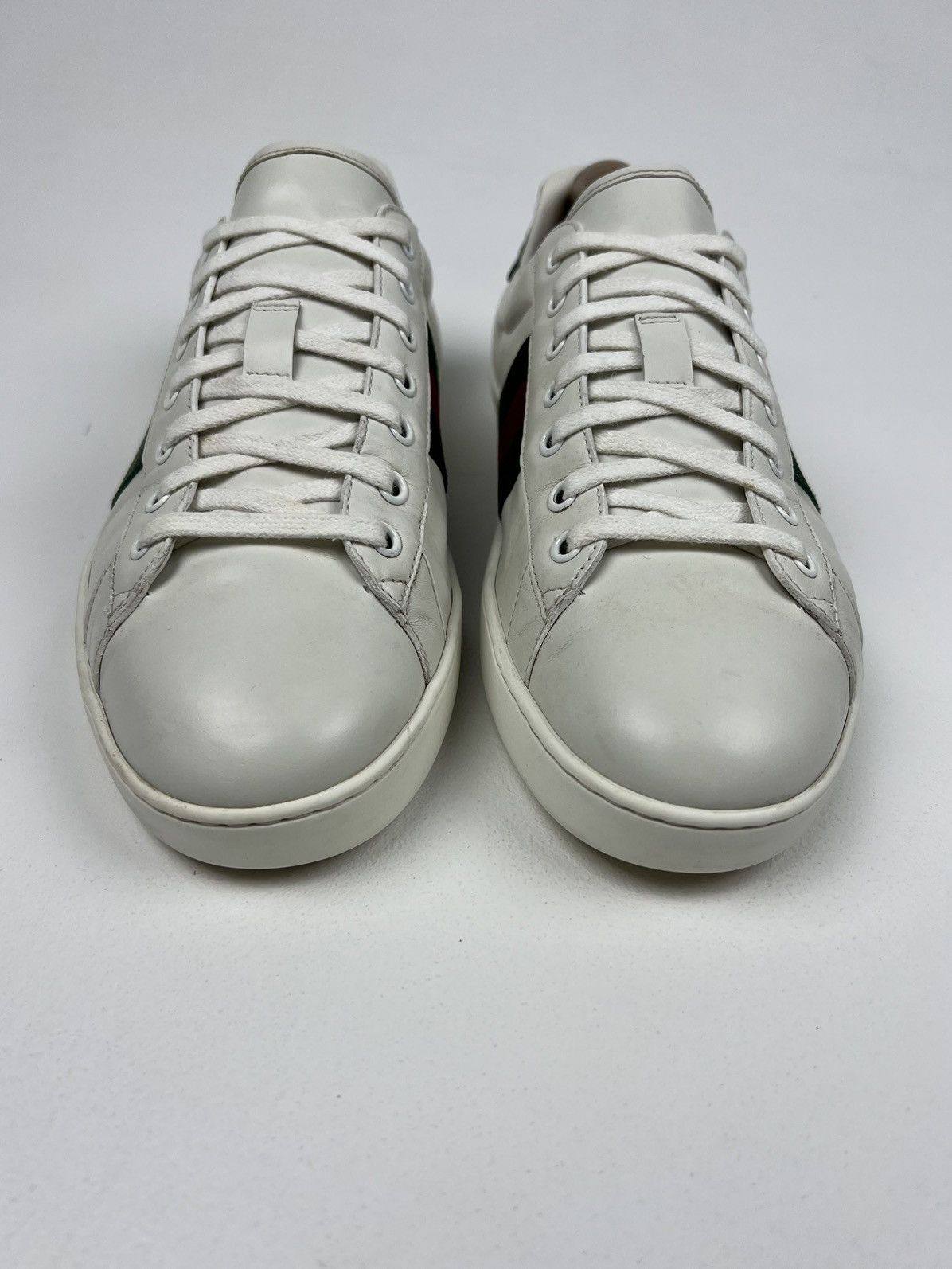 Gucci GUCCI Sneakers Low Top Leather Shoes ACE Web Stripe White Size US 9.5 / EU 42-43 - 4 Thumbnail