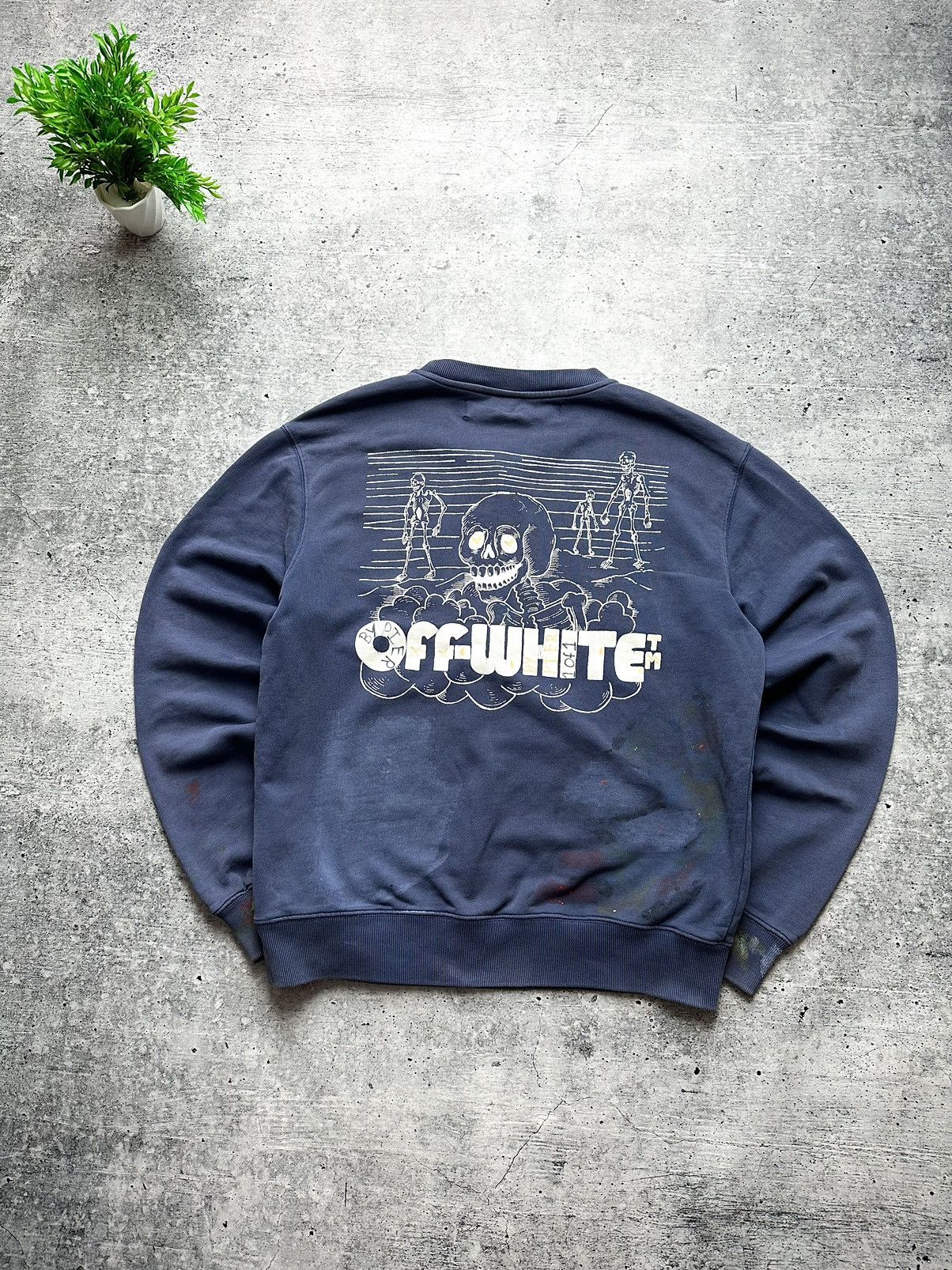 Off White x Virgil Abloh Skull Custom Skeleton Sweatshirt