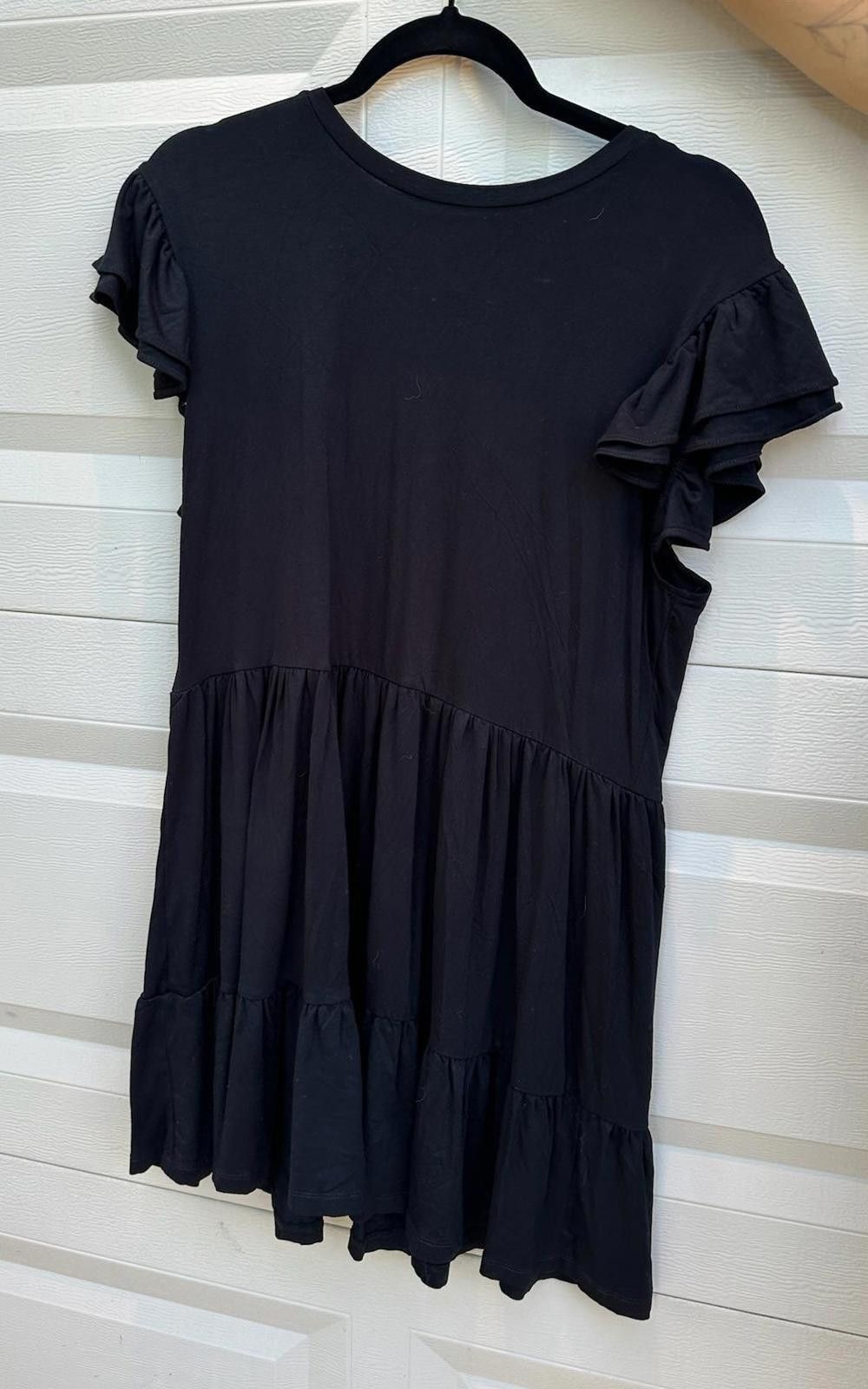 Designer Lea & Viola Black Ruffled Dress - Size L Size L / US 10 / IT 46 - 1 Thumbnail