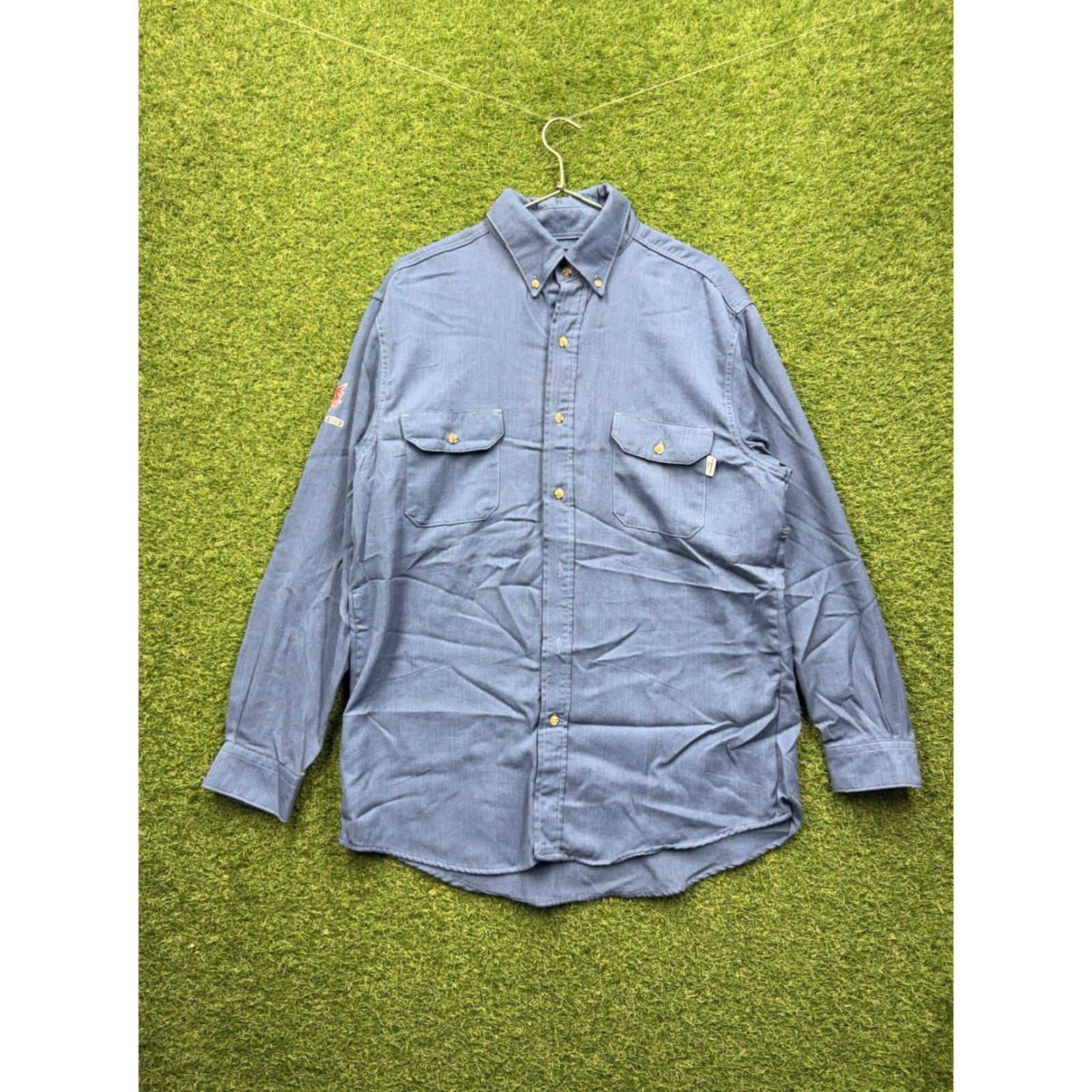 Denime Drifire Long Sleeve Button-Up Shirt Mens Large Blue Denim Workwear Casual 90s Size US L / EU 52-54 / 3 - 3 Thumbnail
