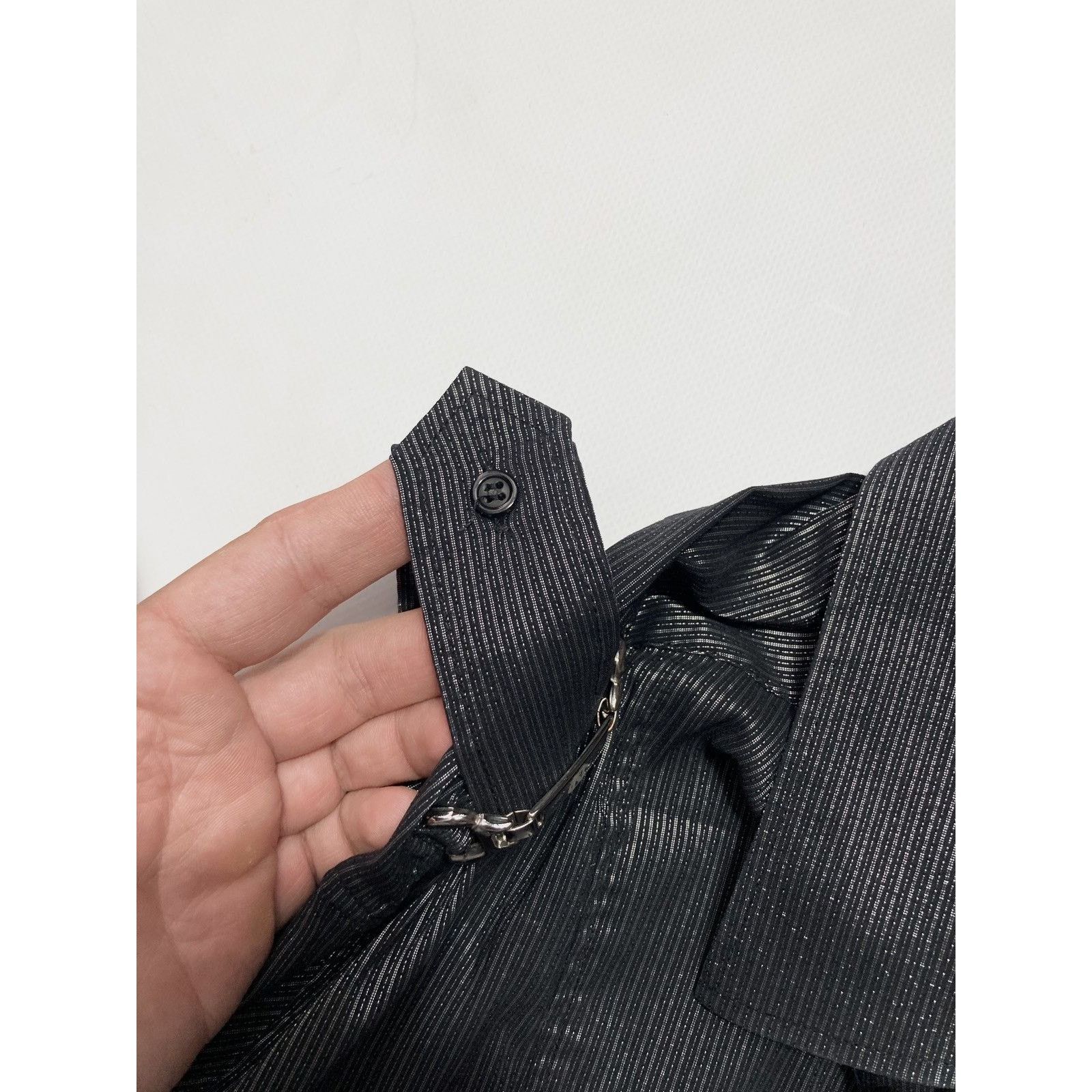 Japanese Brand × Vintage Vintage Avantgarde Black Silver Opium Long Sleeve shirt Size US XL / EU 56 / 4 - 8 Thumbnail