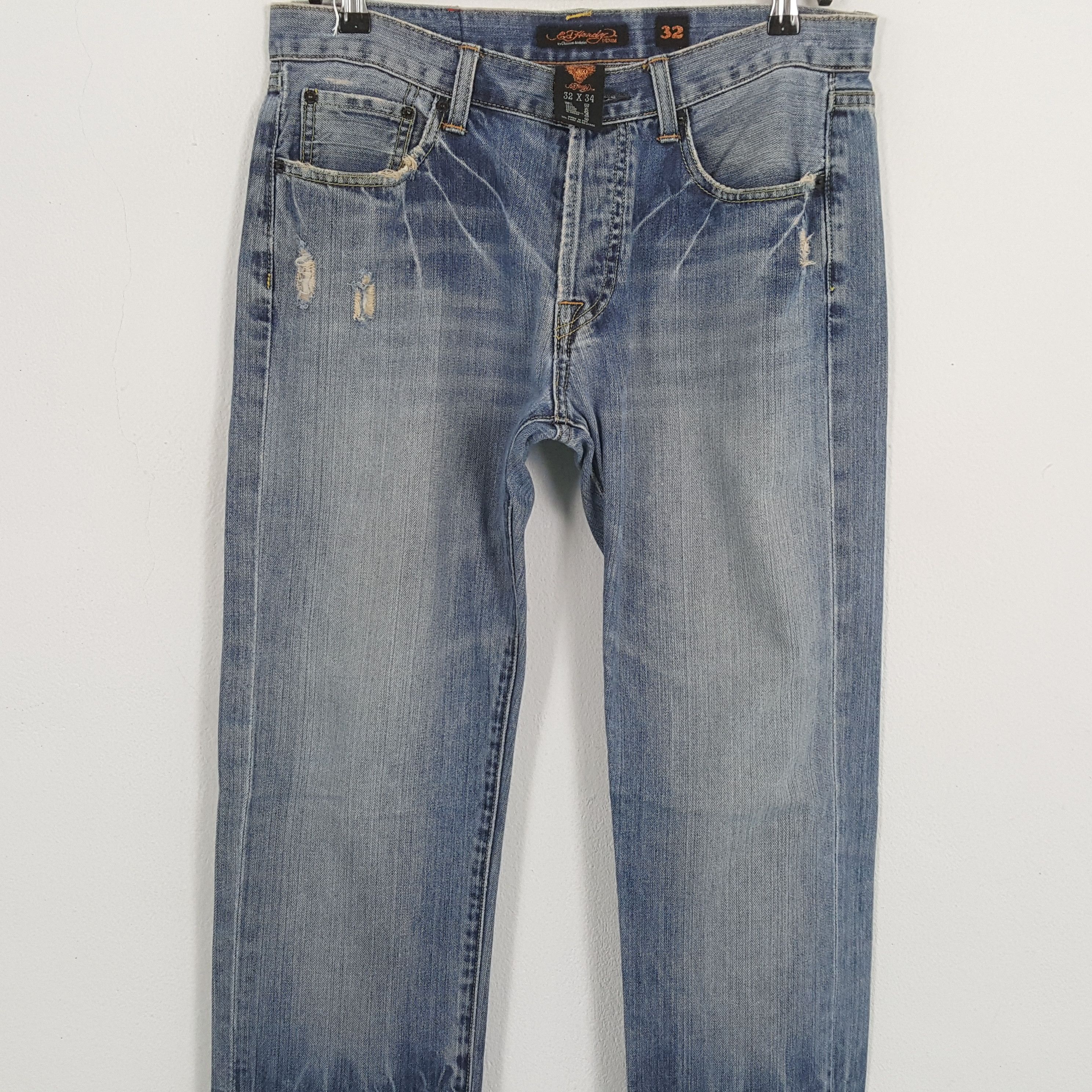 Christian Audigier × Ed Hardy × Vintage ED HARDY Designer Brand Fashion Style Custom Art Jeans Size US 32 / EU 48 - 5 Thumbnail