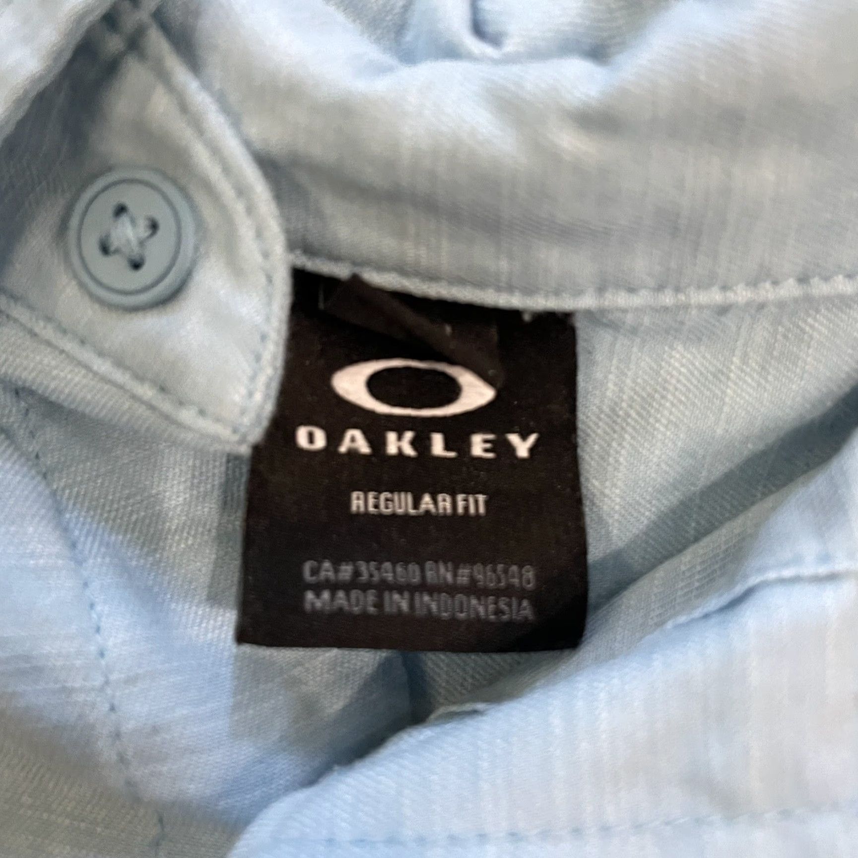 Oakley Oakley Shirt Mens L Light Blue Short Sleeve Button-Down Regular Fit Button-Up Blues Short Sleeve Shirt Size US L / EU 52-54 / 3 - 4 Thumbnail