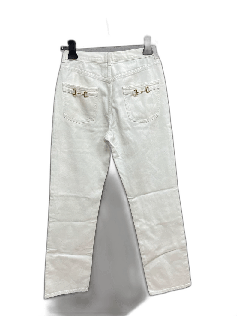 Gucci Gucci White Denim Pants with Pocket Details-yf Size US 26 / EU 42 - 1 Thumbnail