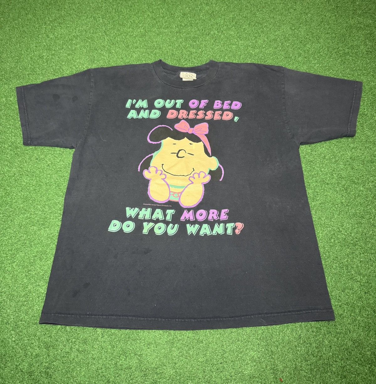 Peanuts Penauts Vintage Lucy Im Out Of Bed Boxy 26x31 90s T Shirt Size 3XL / US 20-22 - 1 Thumbnail