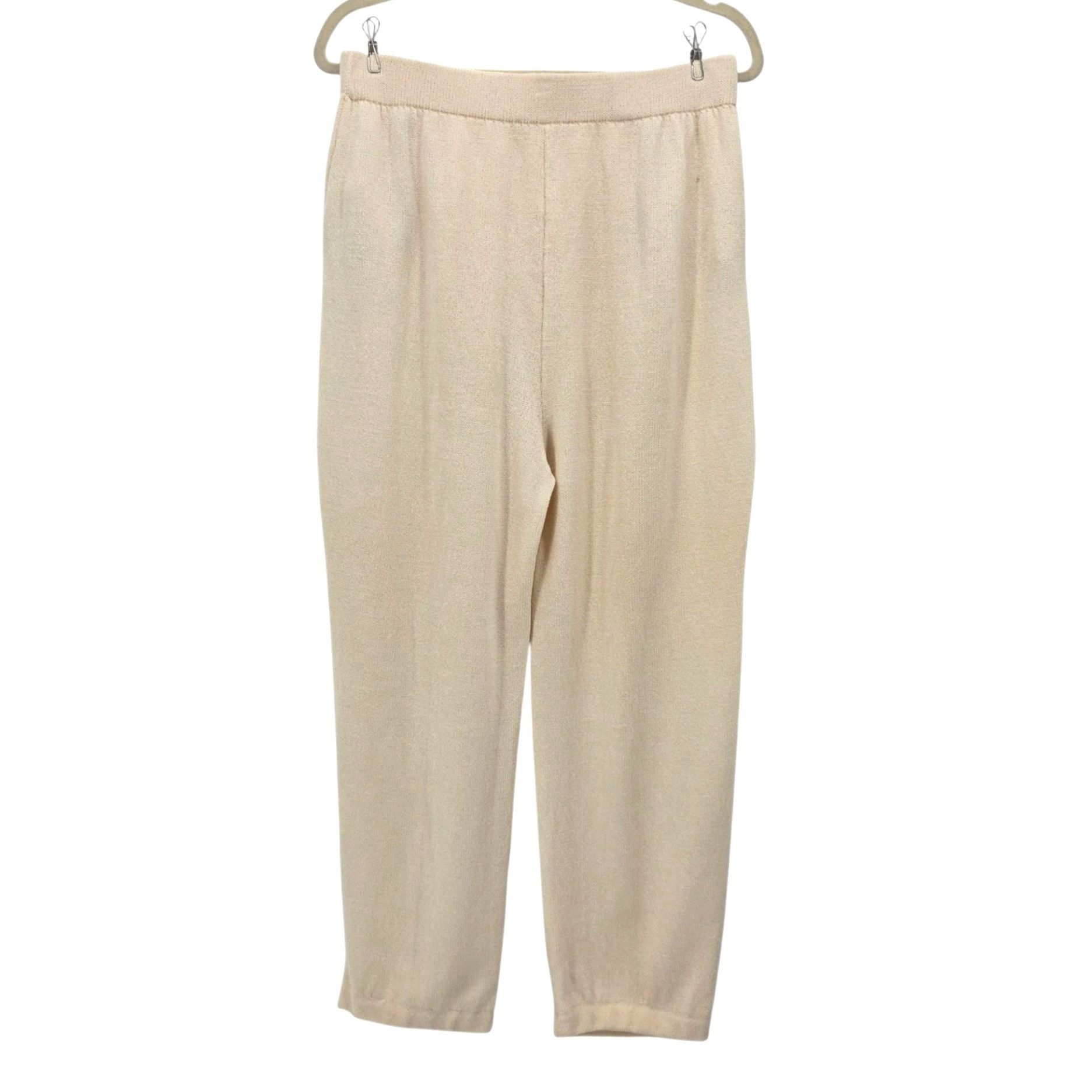 St. John Vintage St. John Basics Womens 14 Pants Ivory Santana Knit Size 36" / US 14 / IT 50 - 3 Thumbnail