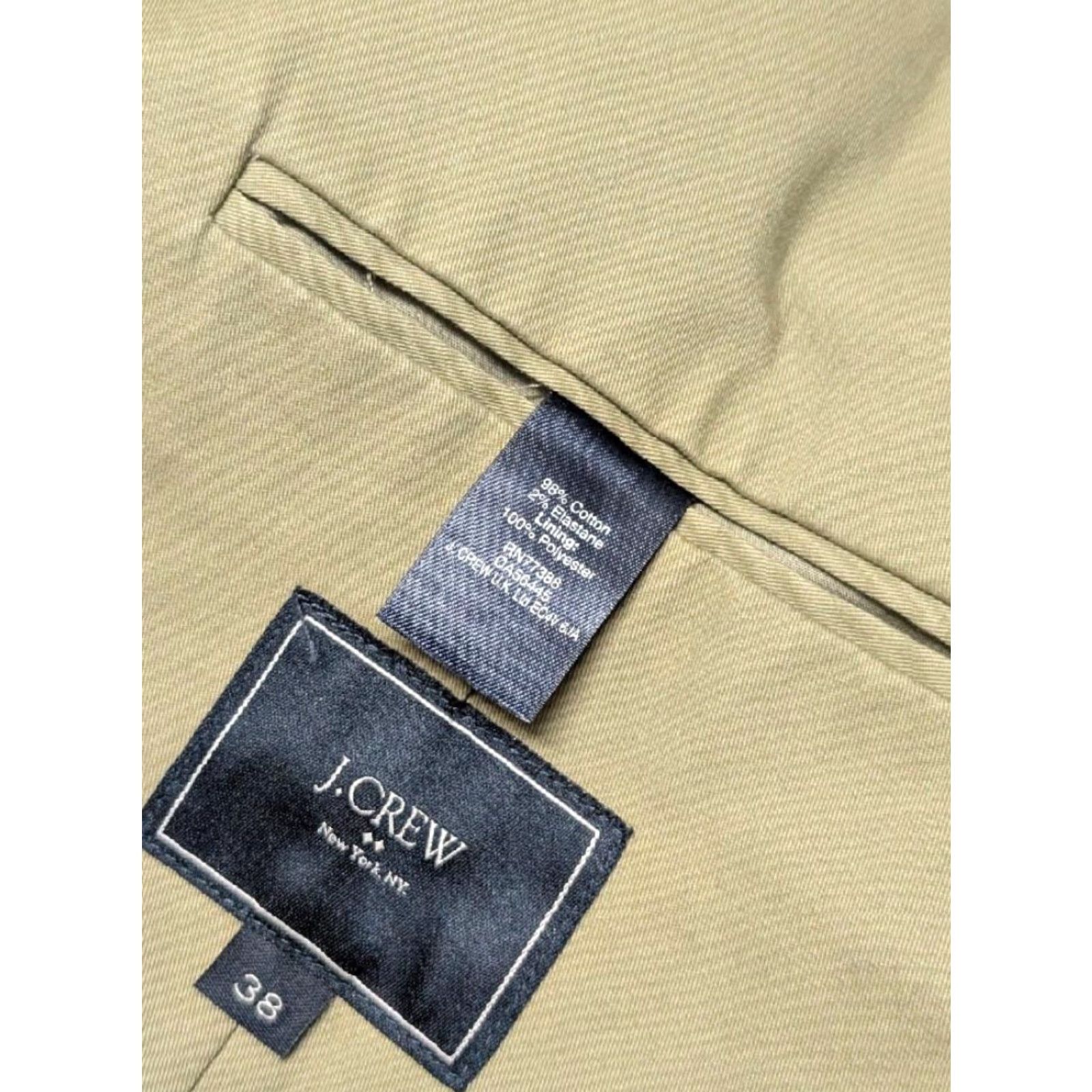 J.Crew J.CREW unstructured blazer 38 cotton KHAKI sportscoat jacket Size 36R - 4 Thumbnail