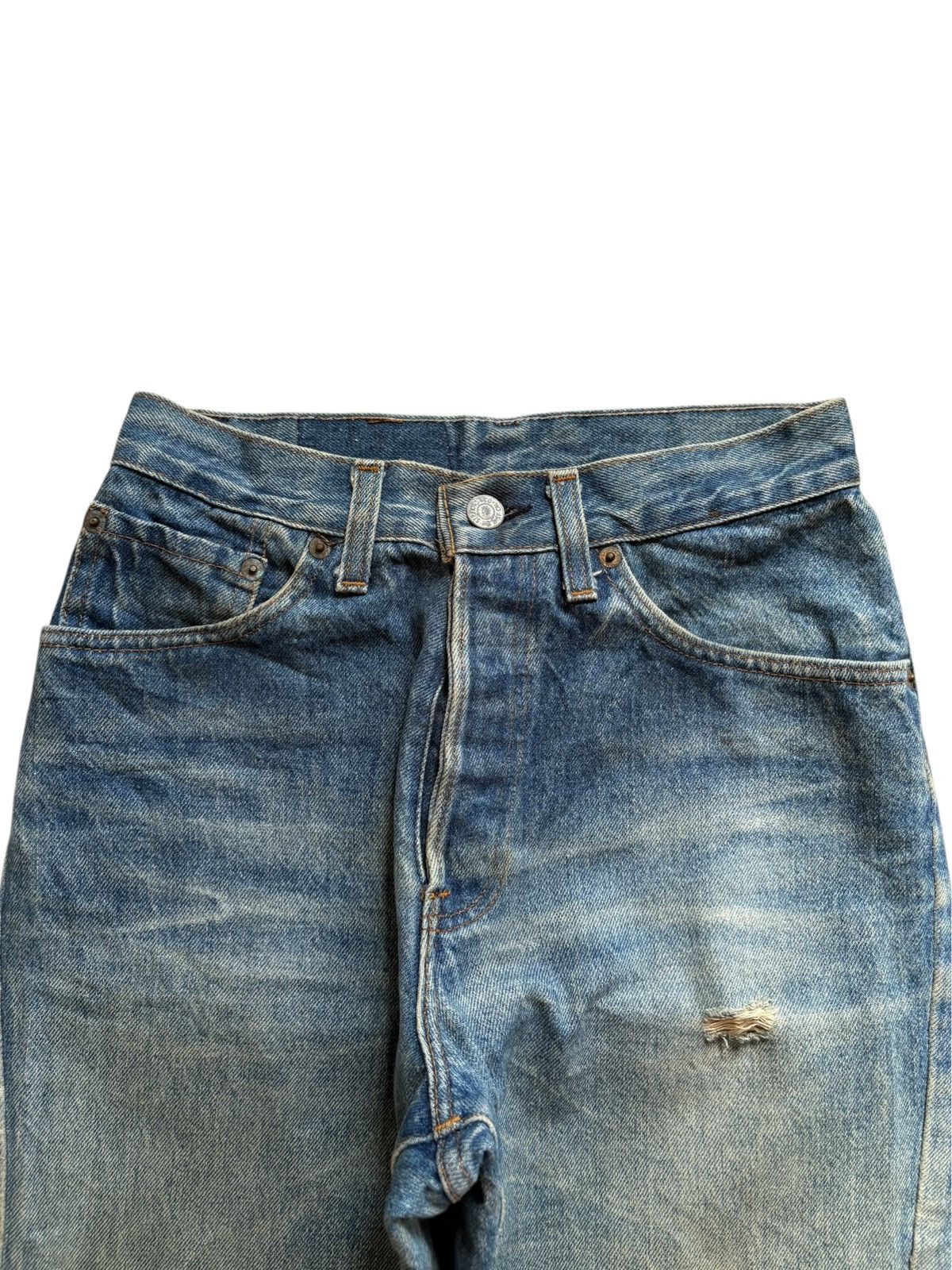 Levi's × Levi's Vintage Clothing Vintage 70s Levis 501 Mud Wash Distressed Jean Shorts Size US 26 / EU 42 - 4 Thumbnail