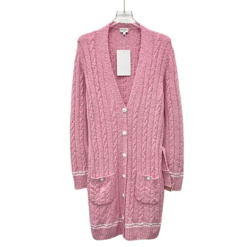 Chanel Chanel Light pink twisted flower V-neck single-breasted lo Size XS / US 0-2 / IT 36-38 - 1 Thumbnail