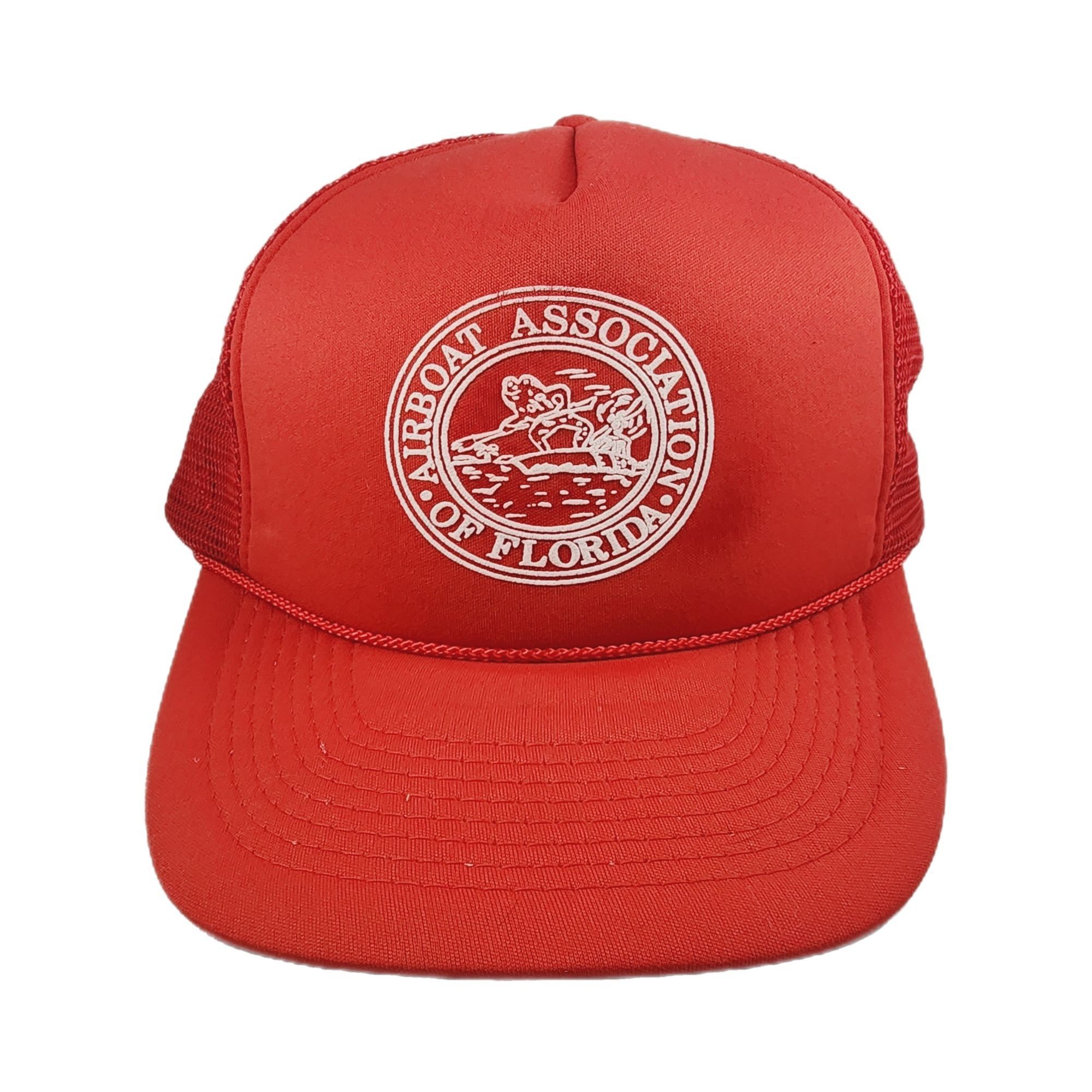 image of Vintage Red Trucker Hat Florida Association Of Airboat Boati, Men's